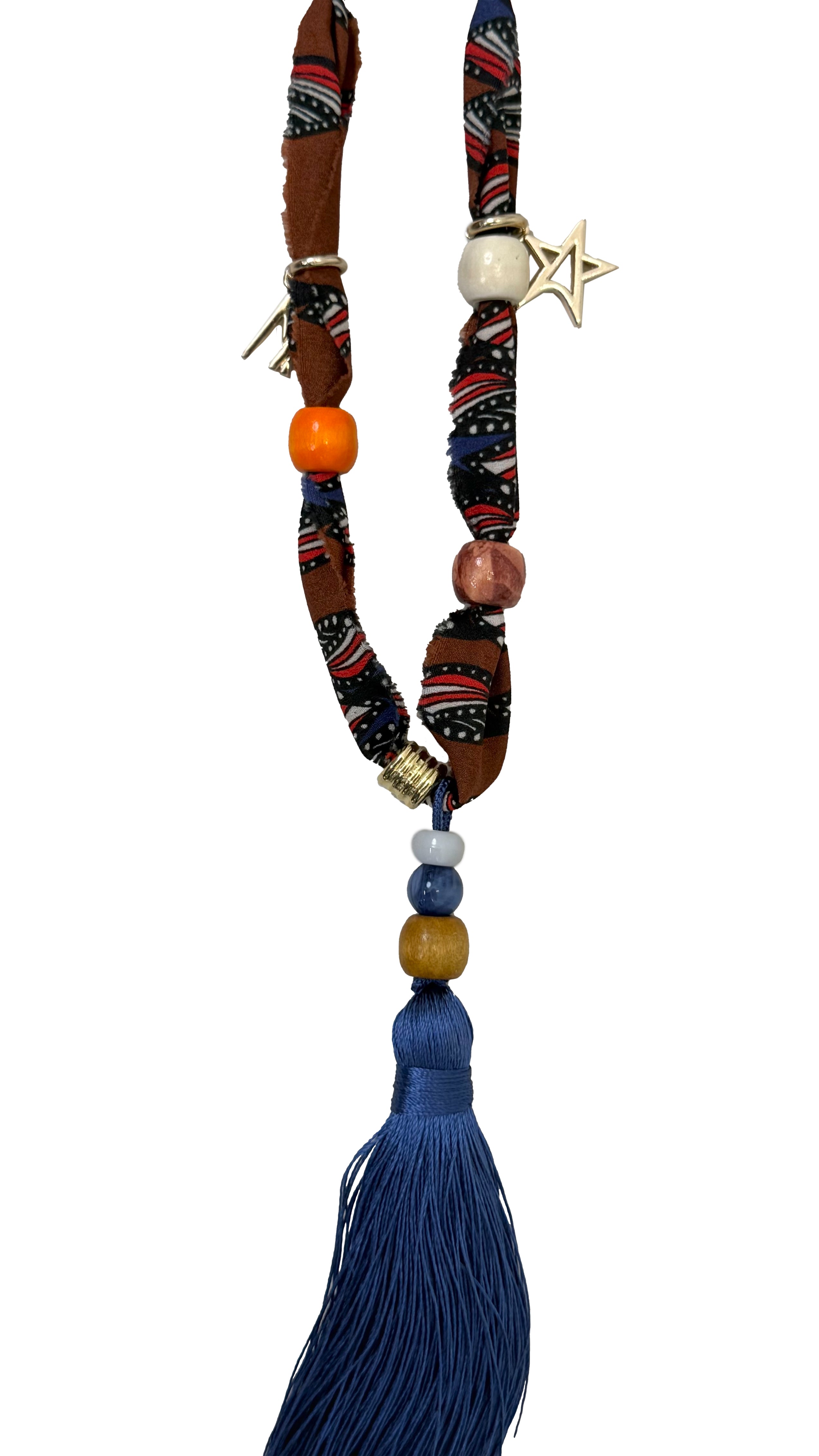 COLLANA IN VISCOSA FANTASIA PERLINE E NAPPA