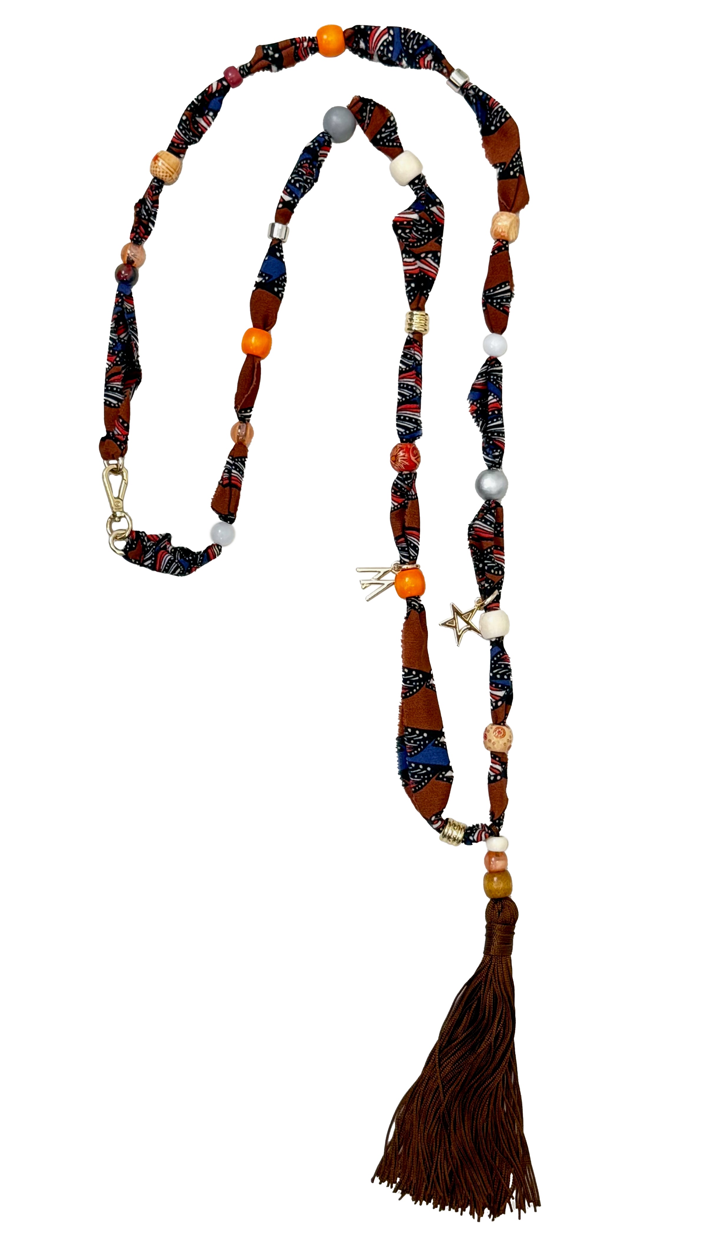 COLLANA IN VISCOSA FANTASIA PERLINE E NAPPA