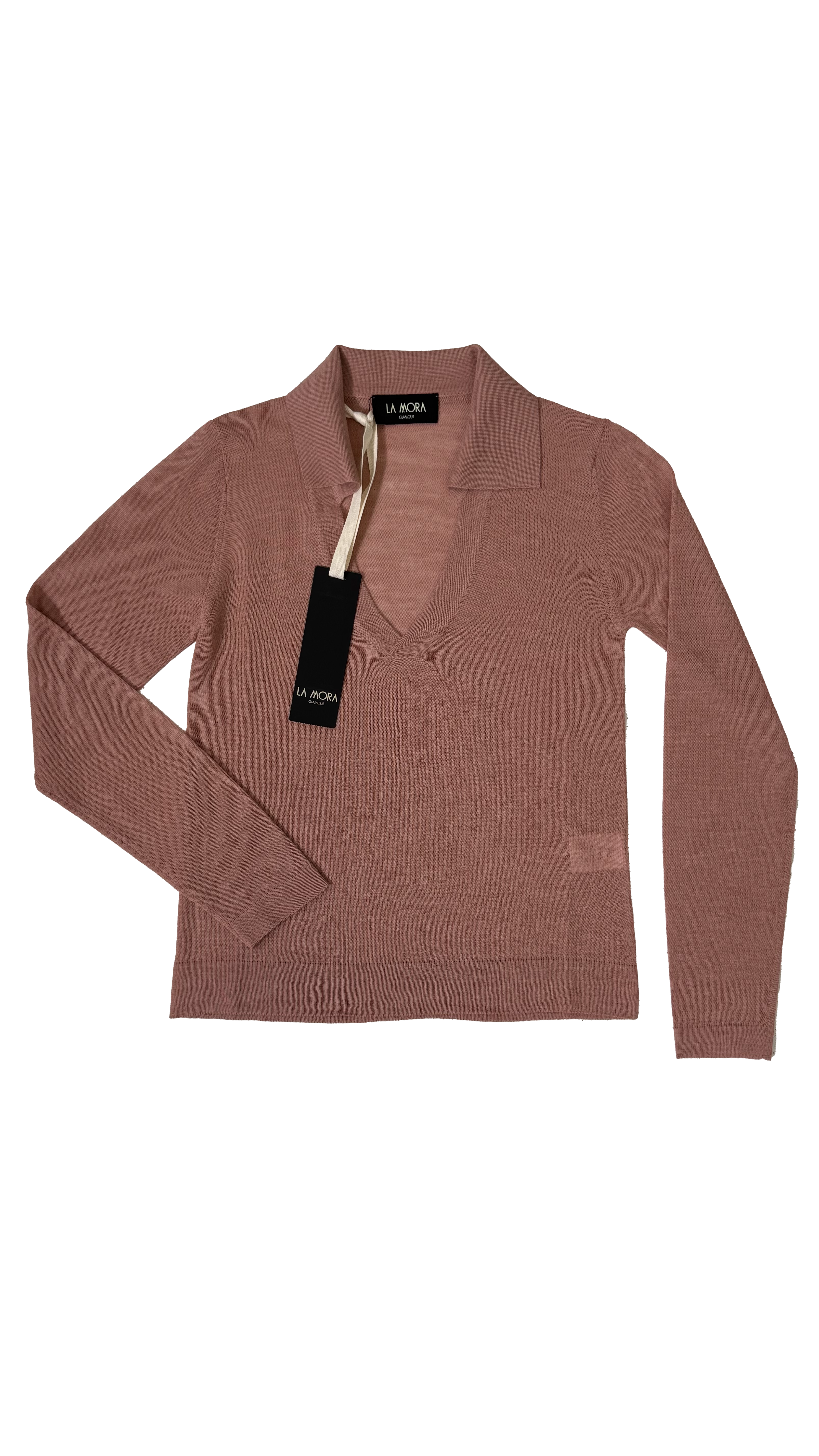 MAGLIA COLLO A POLO IN LANA VISCOSA