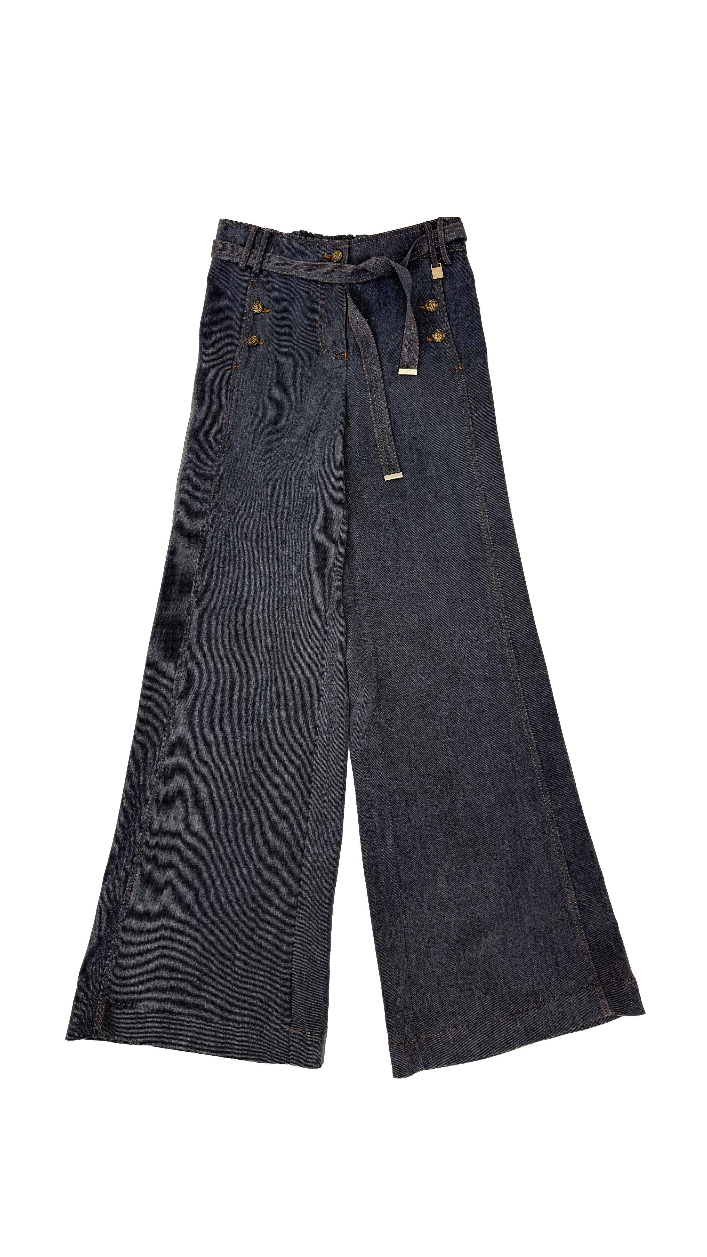 PALAZZO IN JEANS LYOCELL CON CINTURA