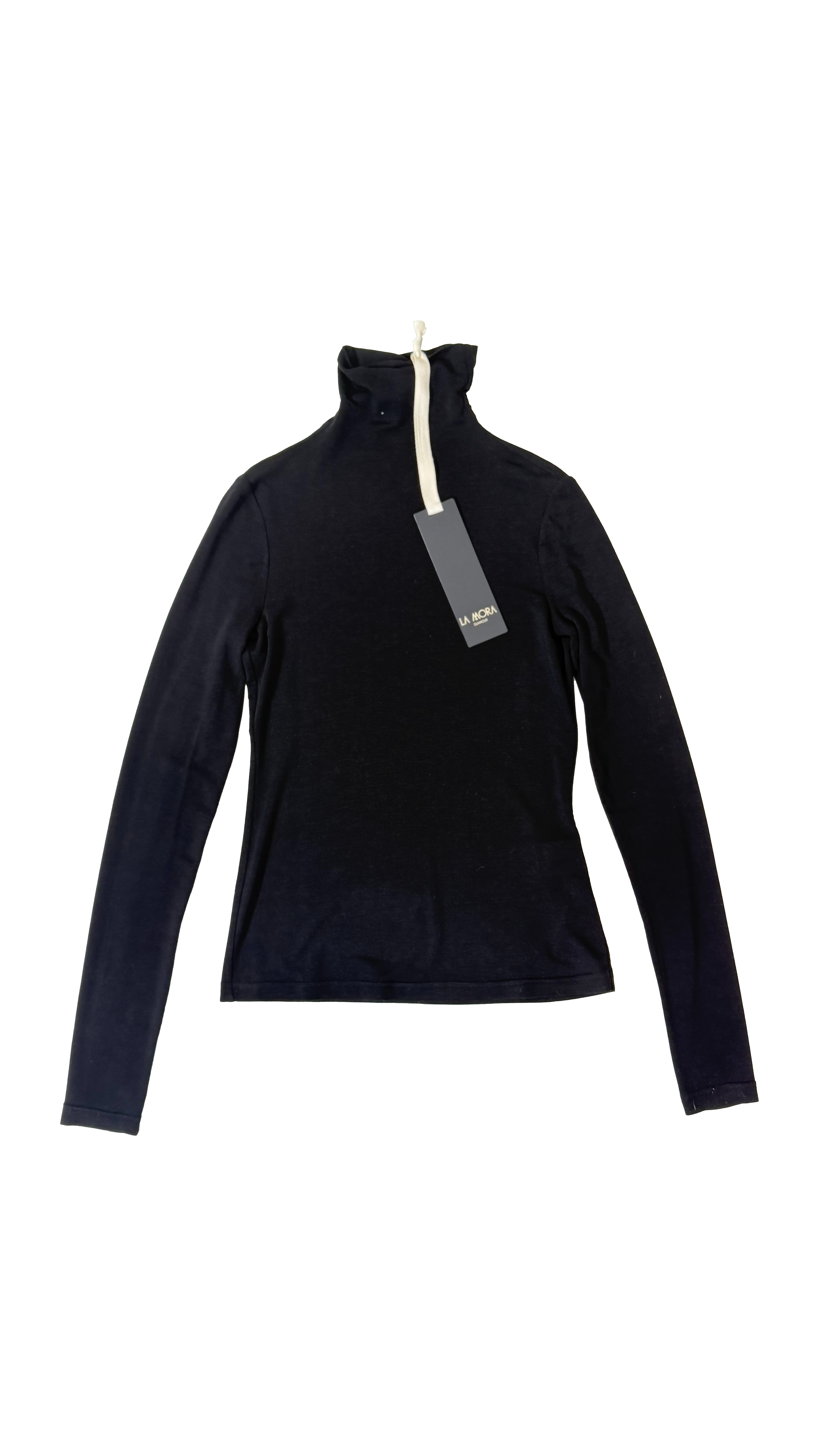 LUPETTO IN JERSEY TENCEL E LANA CON MANICA LUNGA