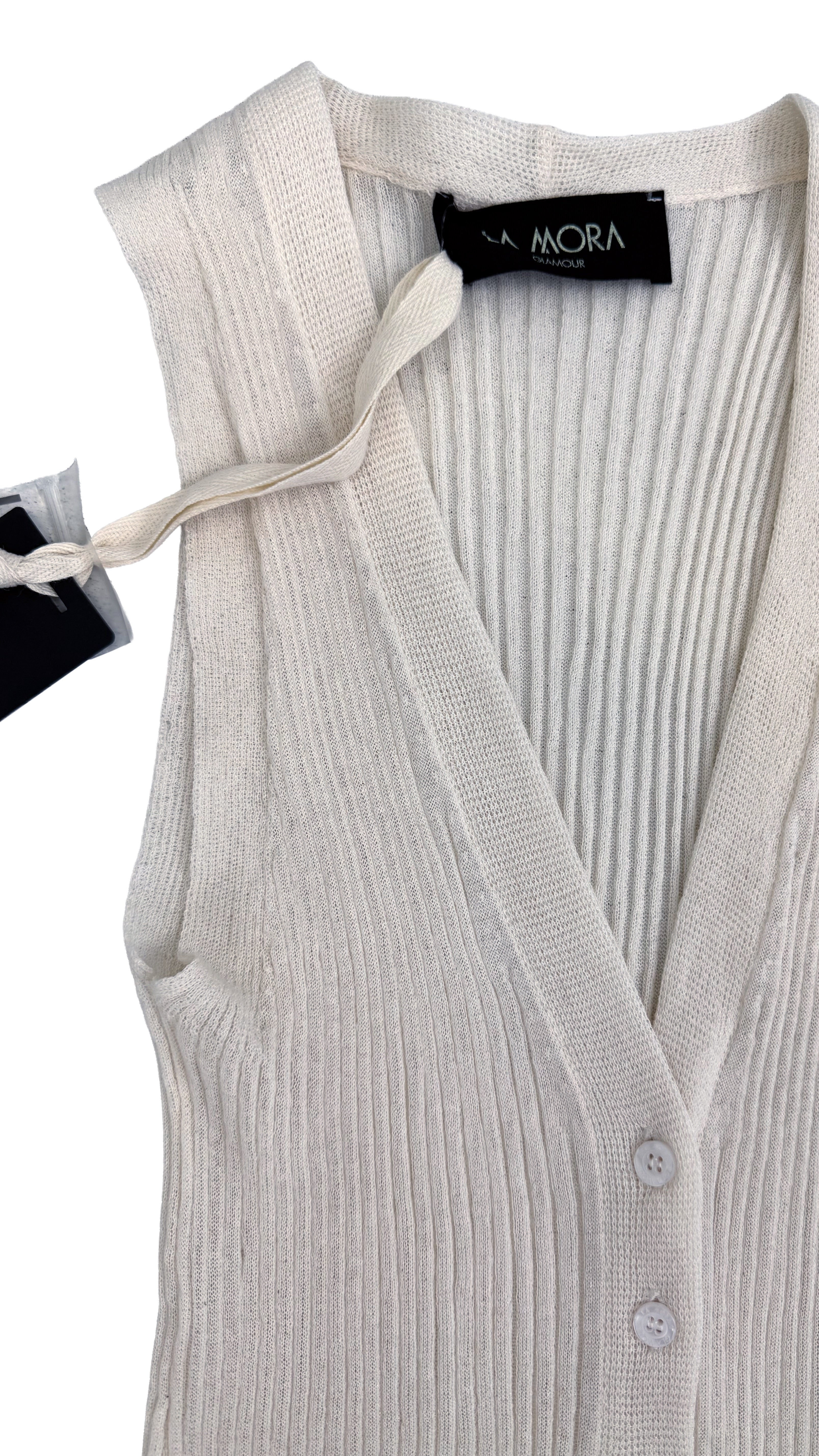 TOP GILET APERTO DAVANTI IN FILATO EXTRAFINE