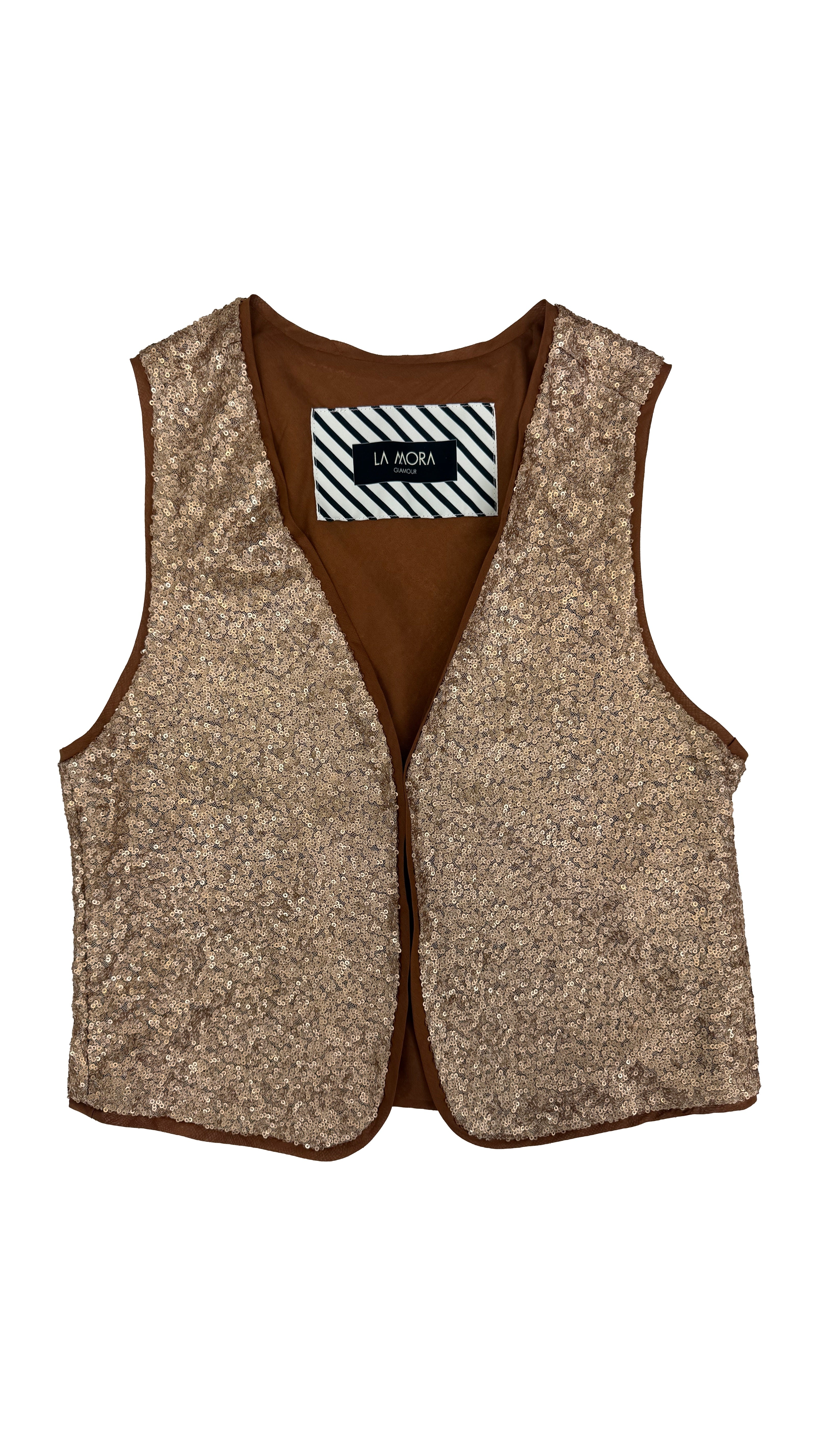 GILET IN PAILLETTES E MUSSOLA