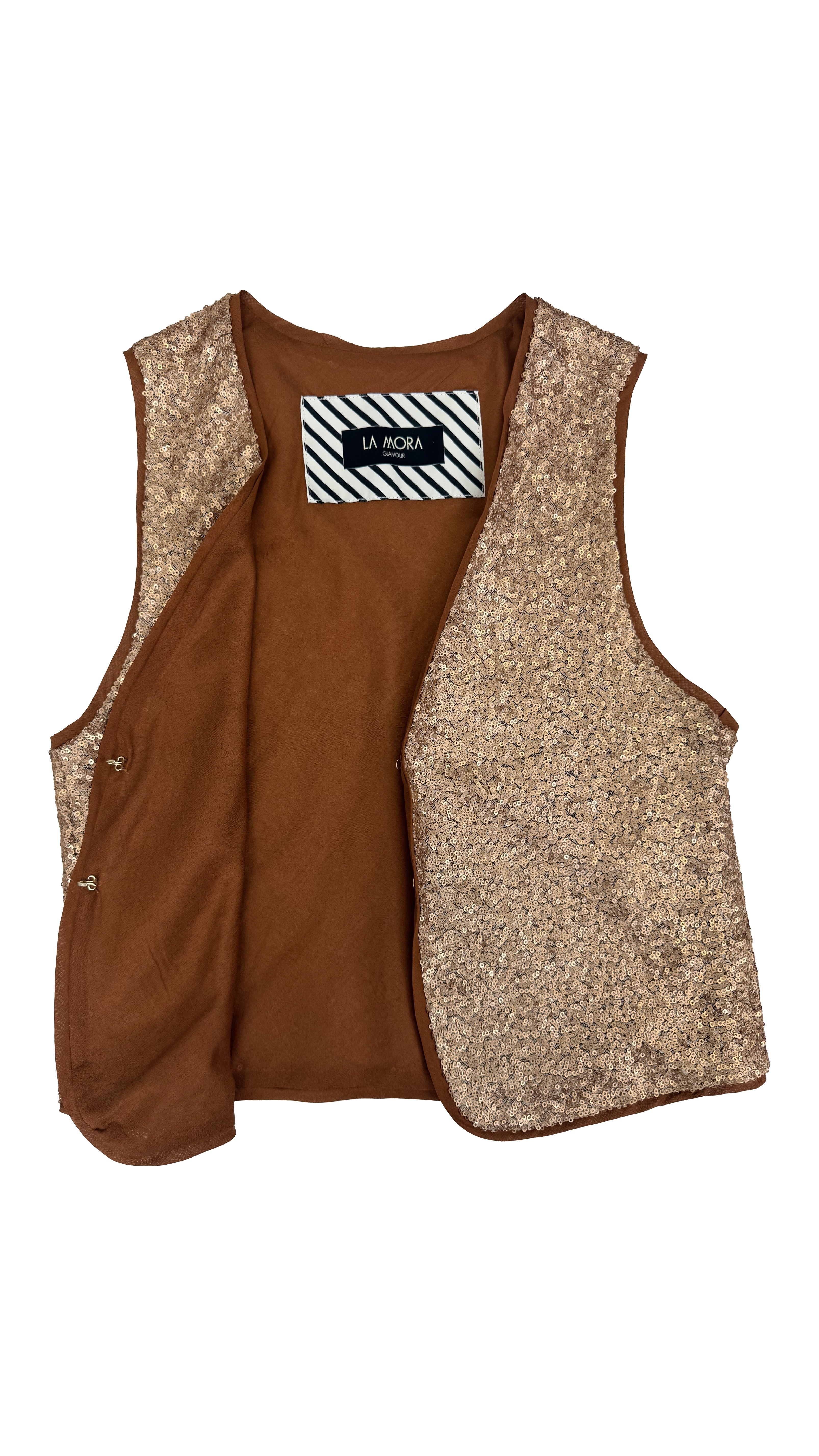 GILET IN PAILLETTES E MUSSOLA