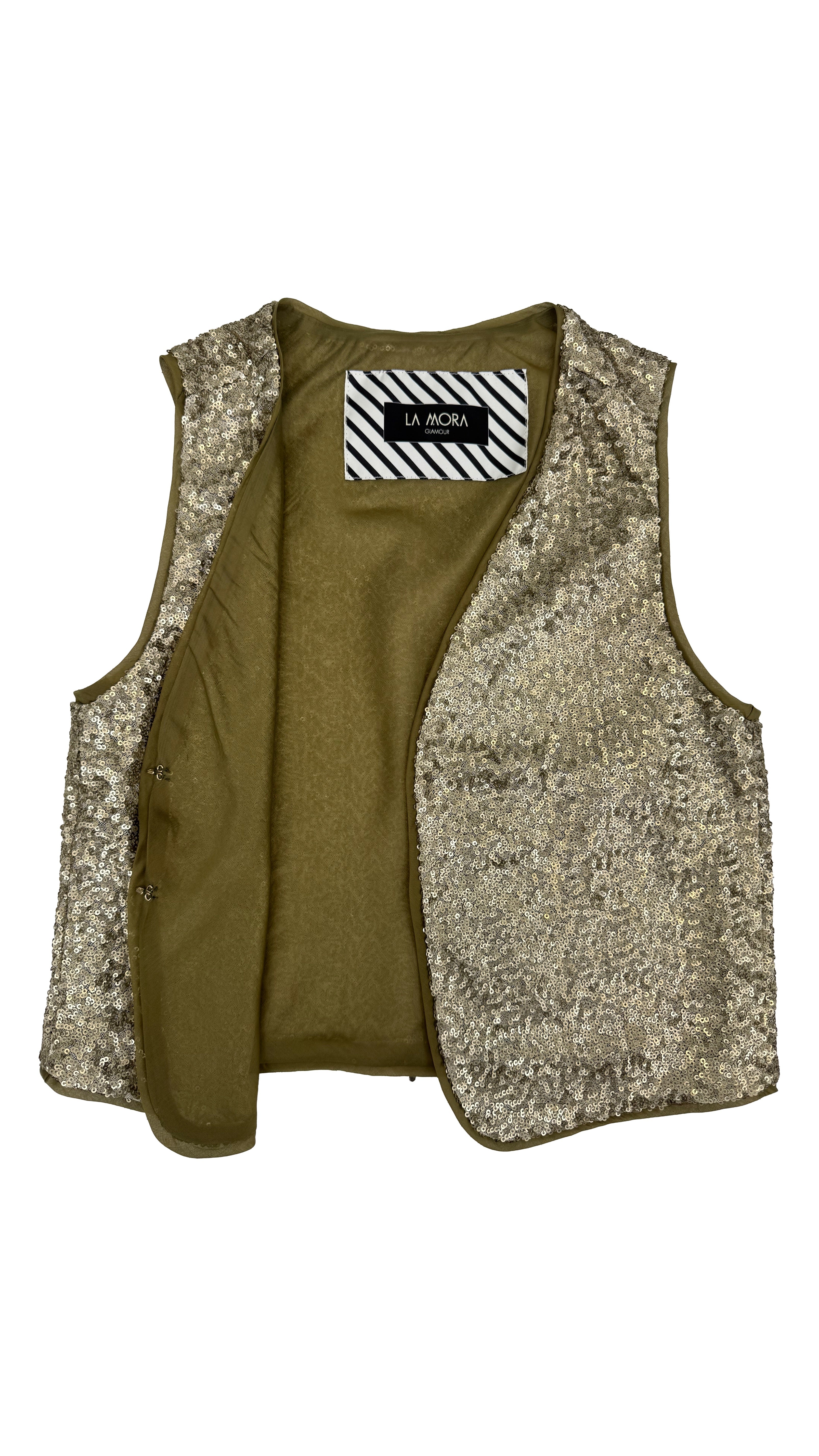 GILET IN PAILLETTES E MUSSOLA