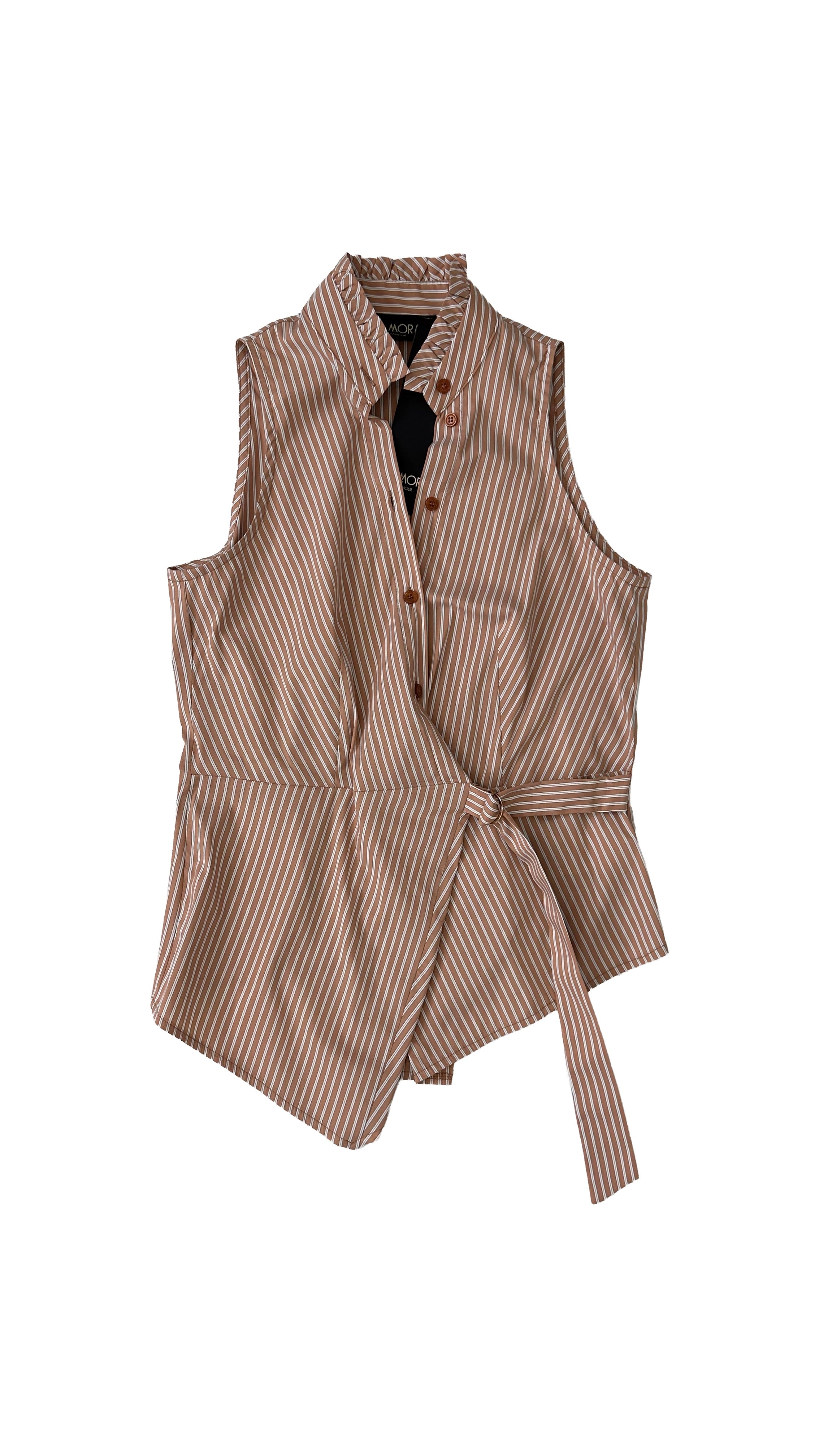 CAMICIA AMERICANA A RIGHE CON PIEGA DAVANTI