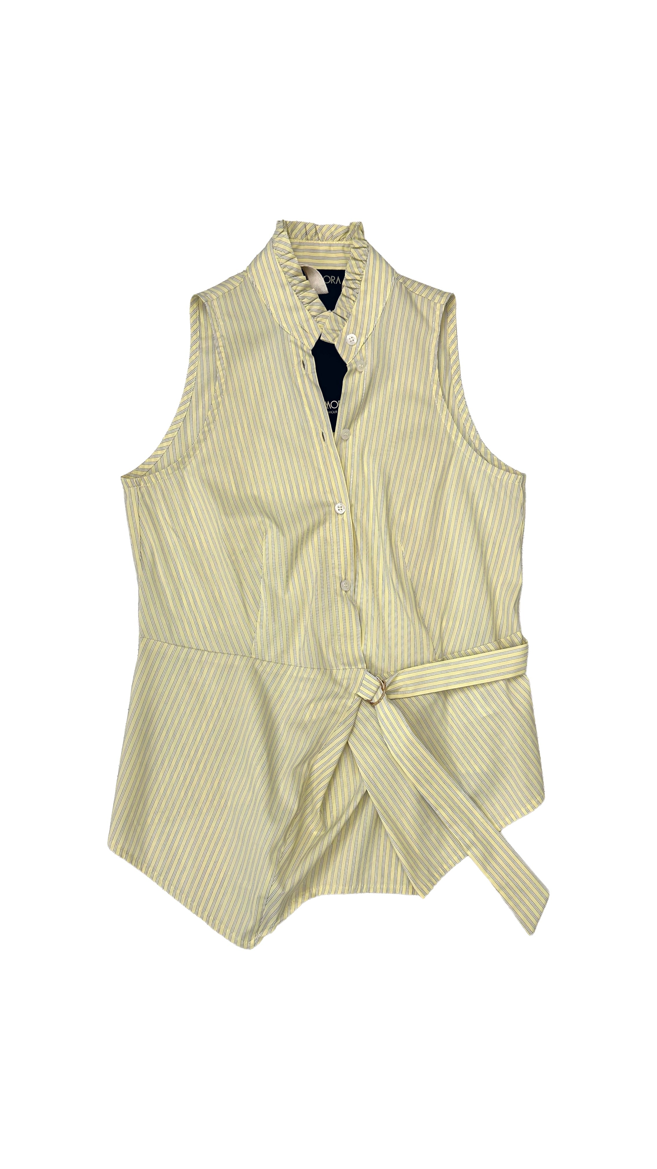 CAMICIA AMERICANA A RIGHE CON PIEGA DAVANTI