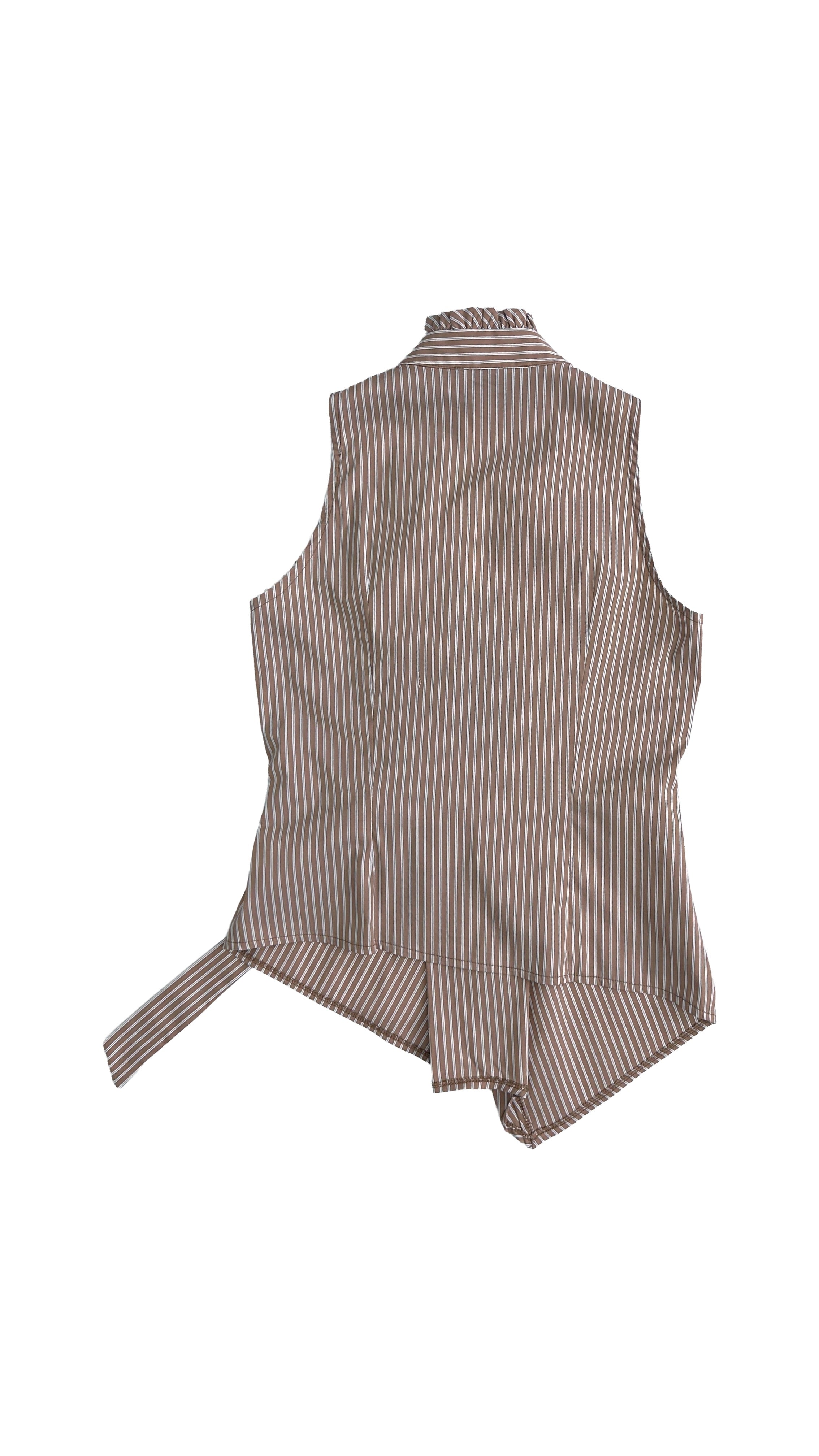 CAMICIA AMERICANA A RIGHE CON PIEGA DAVANTI