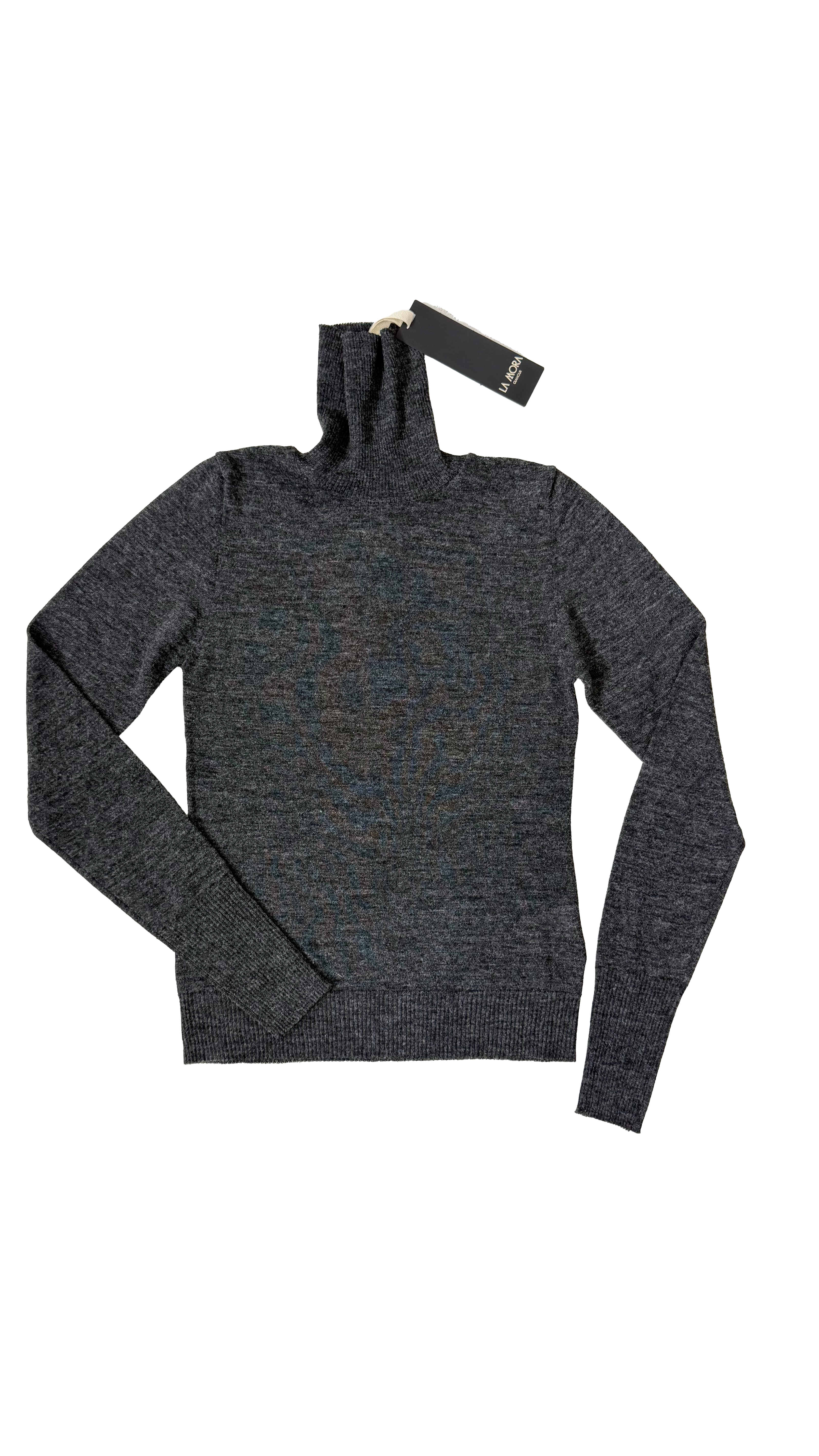 MAGLIA BASIC COLLO ALTO IN LANA VISCOSA