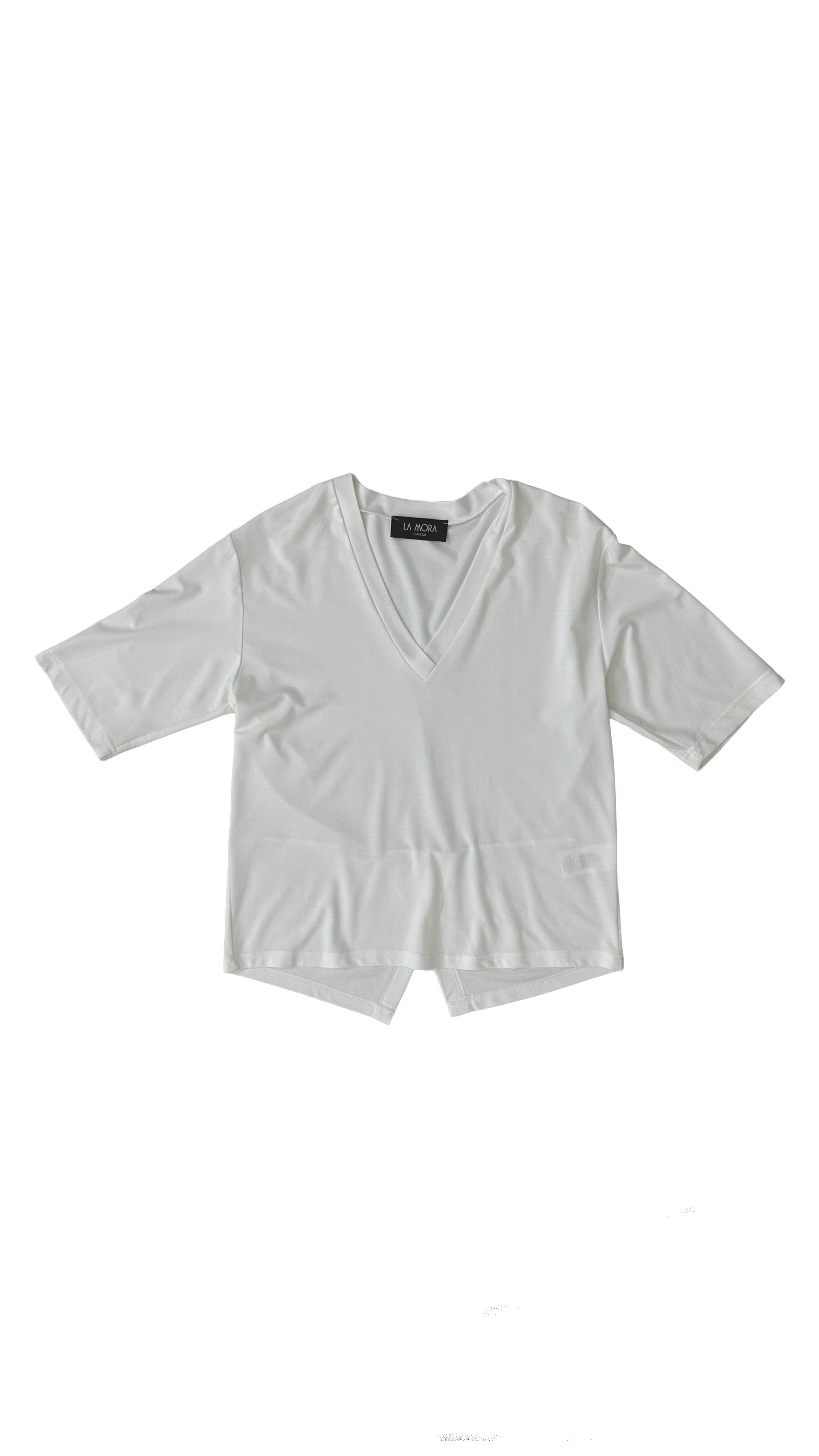 T-SHIRT VISCOSA SPACCO DIETRO MANICA AL GOMITO