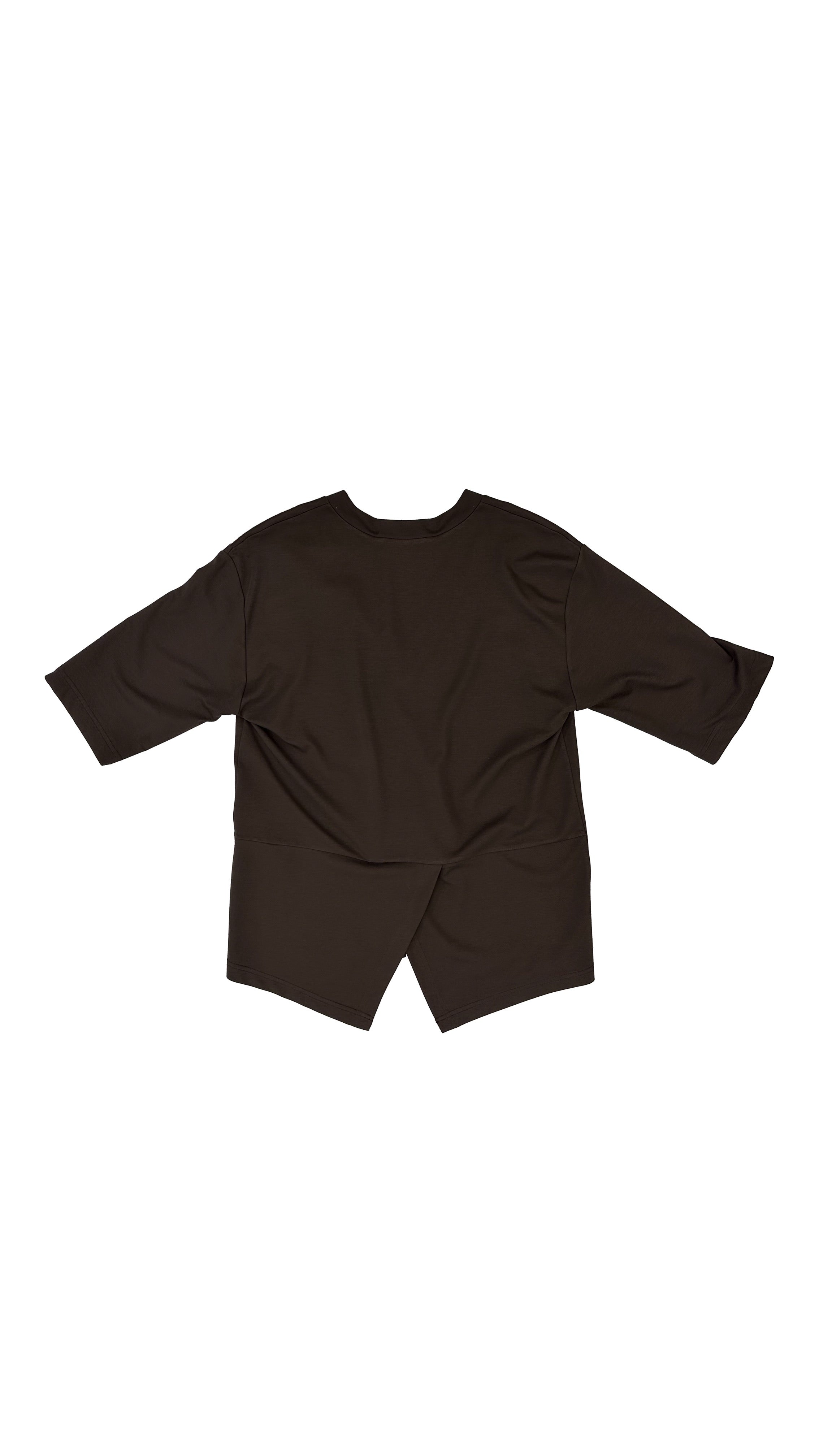 T-SHIRT VISCOSA SPACCO DIETRO MANICA AL GOMITO