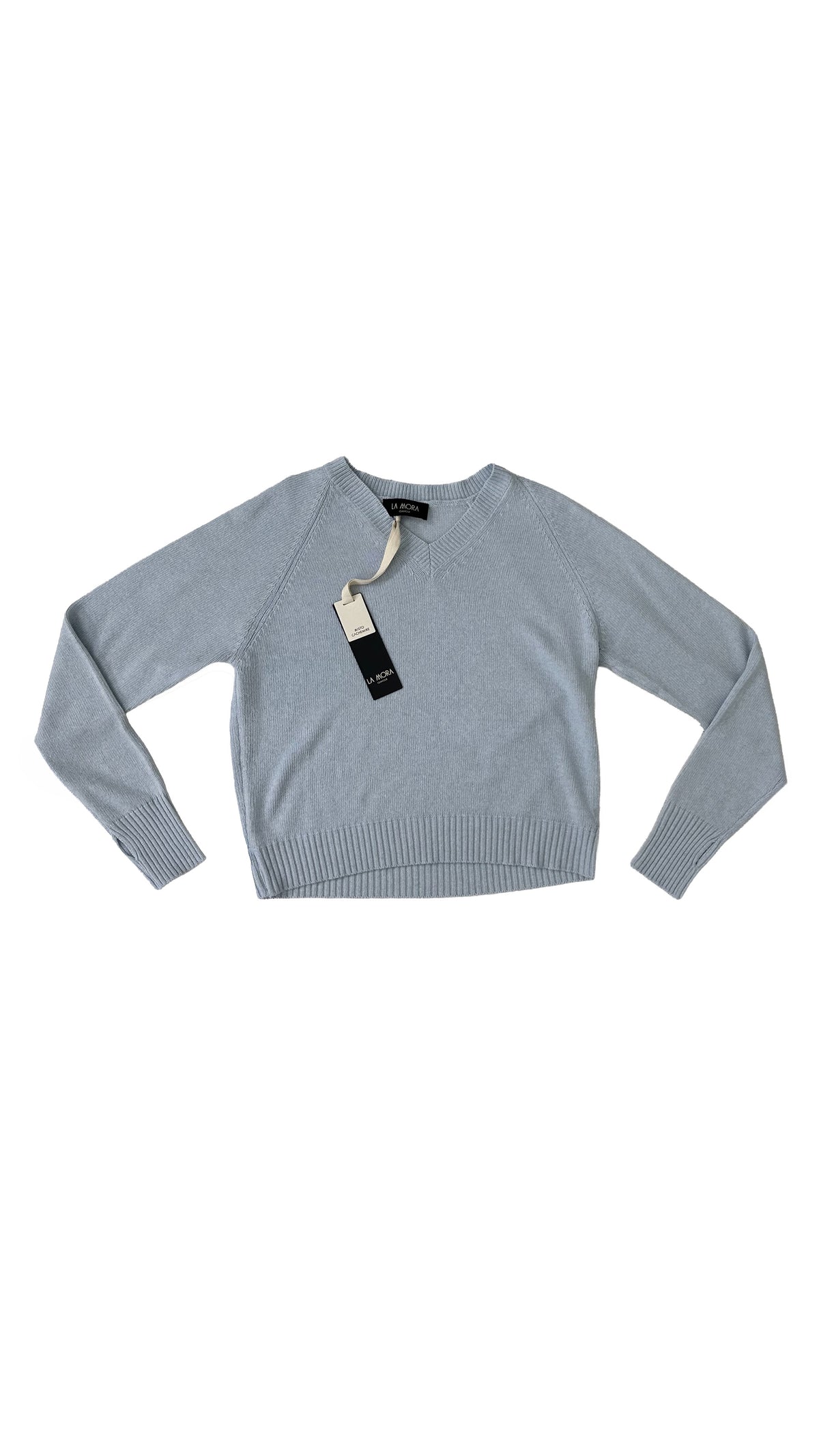 MAGLIA QUADRATA SCOLLO A V IN MISTO CASHMERE