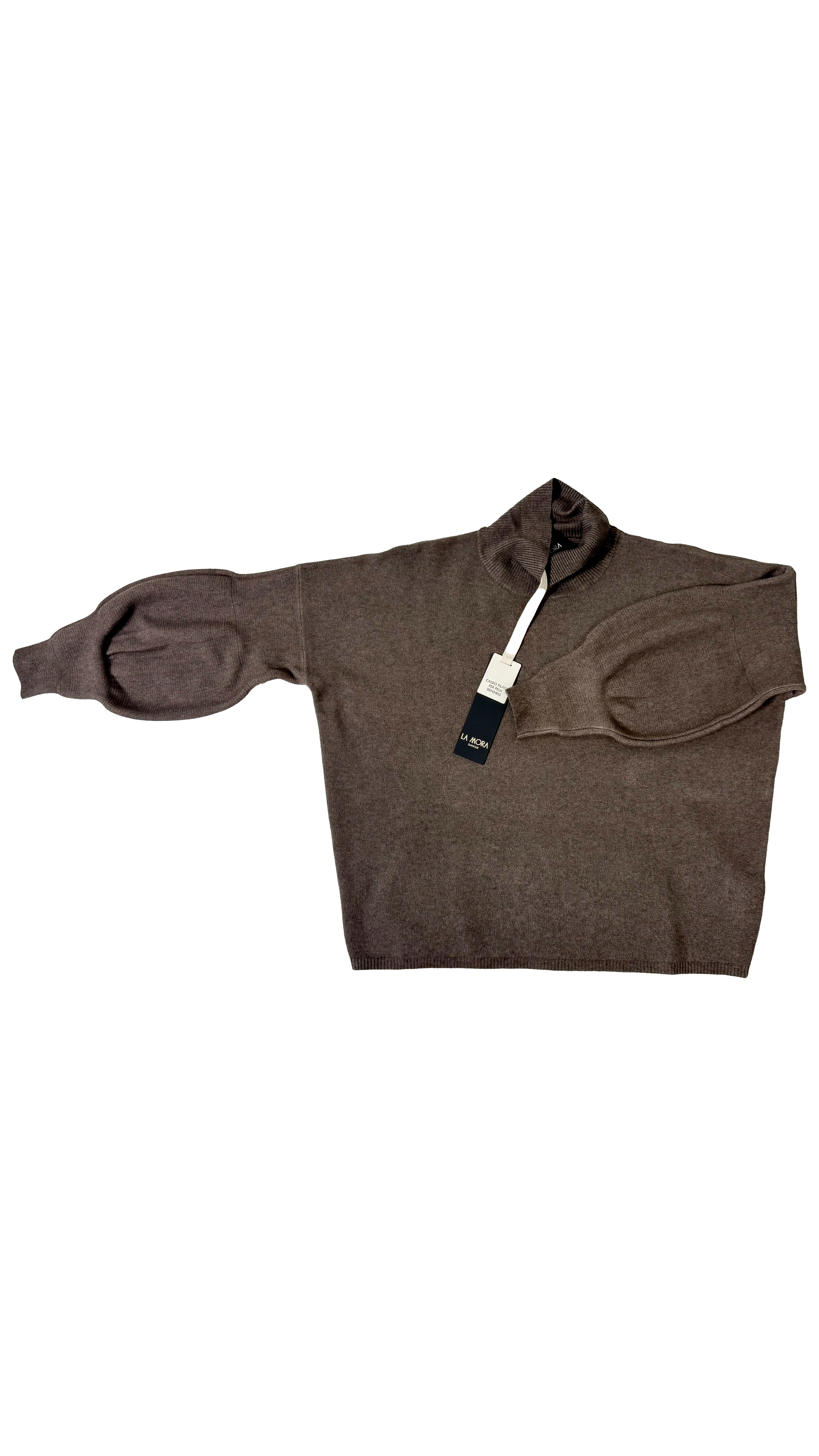 MAGLIA QUADRATA CON MANICHE PALLONCINO IN CALDA VISCOSA