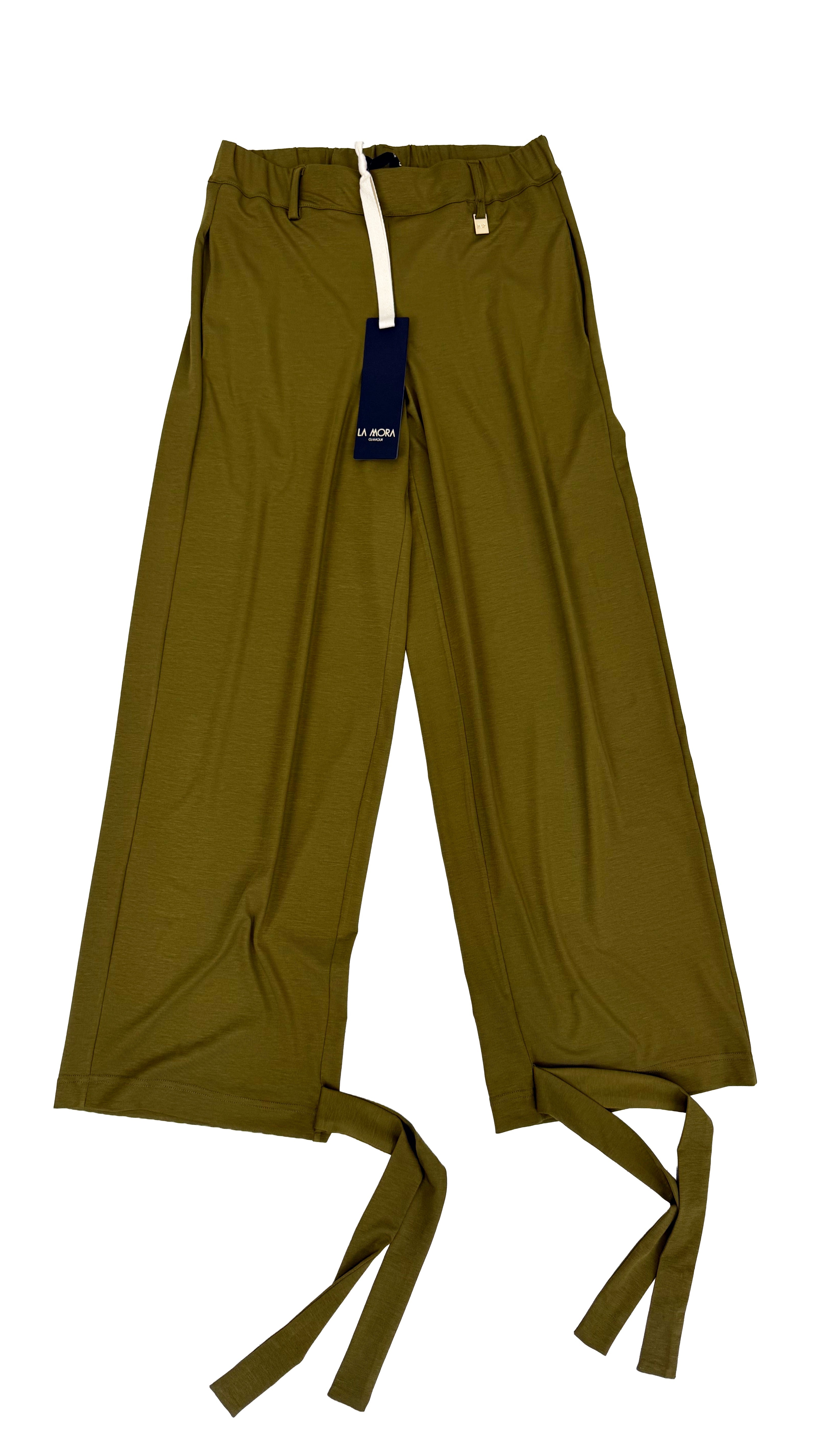 PANTALONE LACCI AL FONDO IN JERSEY LYOCELL ELASTICO