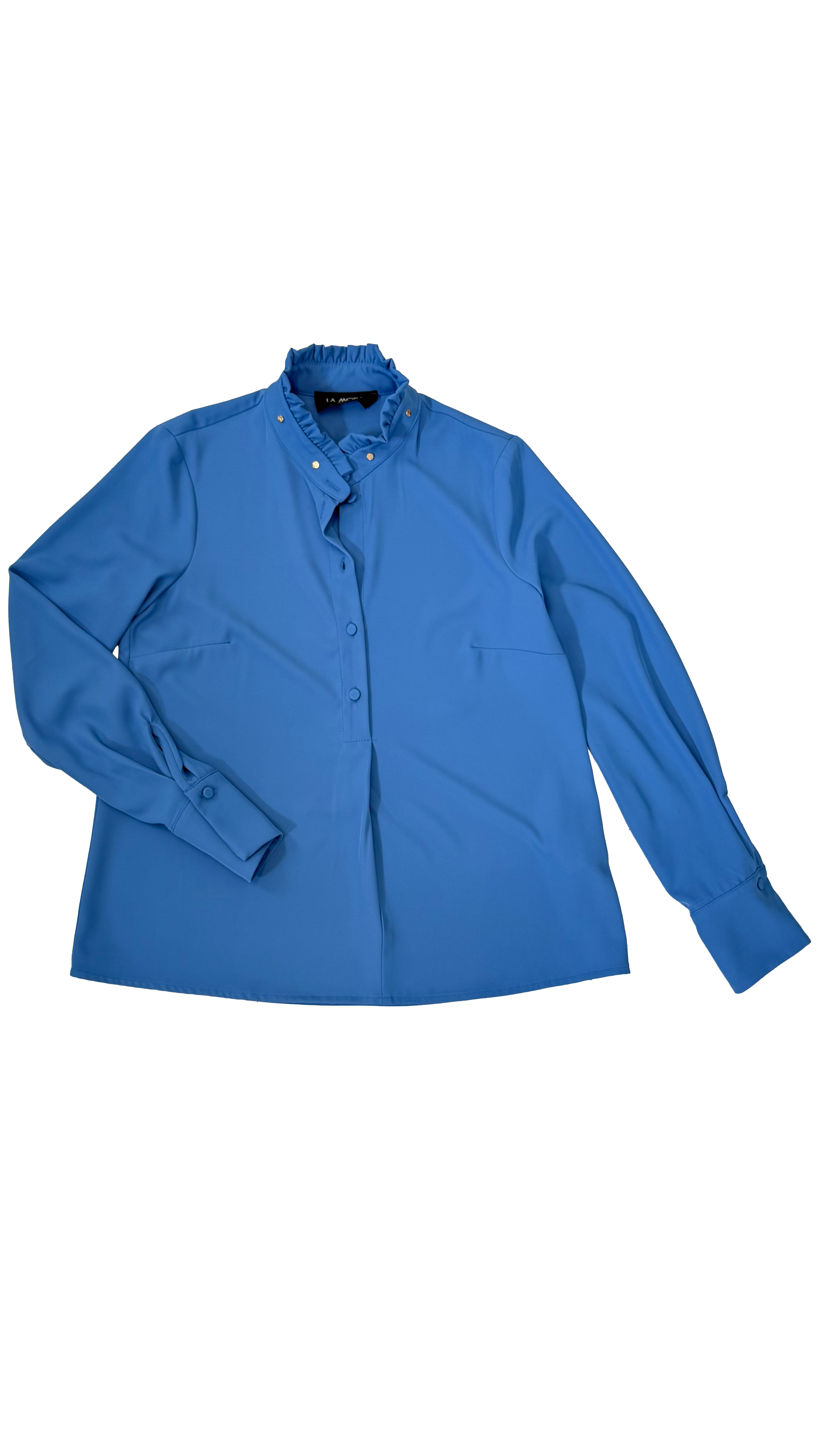 CAMICIA IN CADY FLUIDO CON BORCHIE COLLO