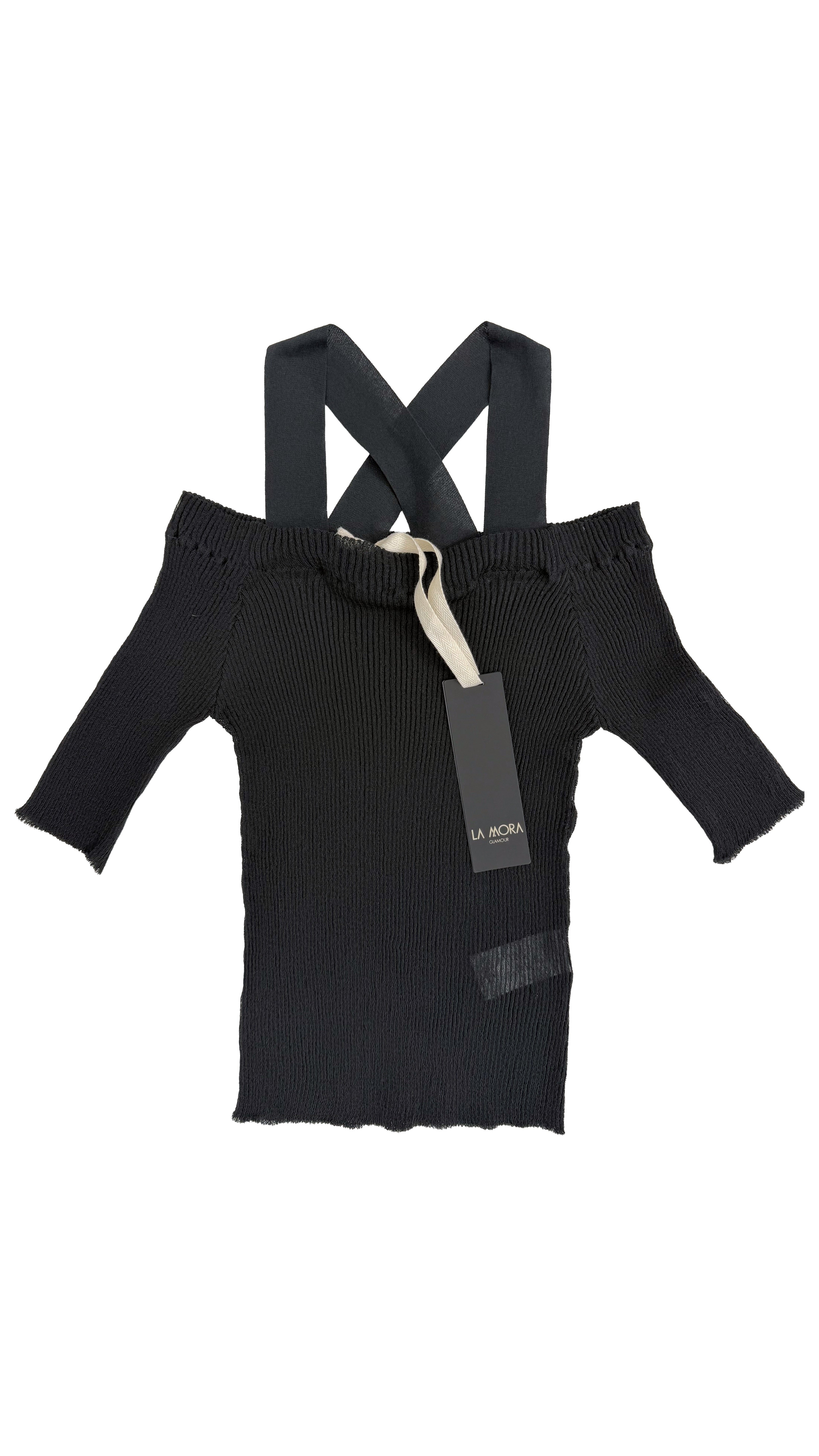 MAGLIA SCOLLO SHIFFER CON SPALLINE IN FILATO EXTRAFINE