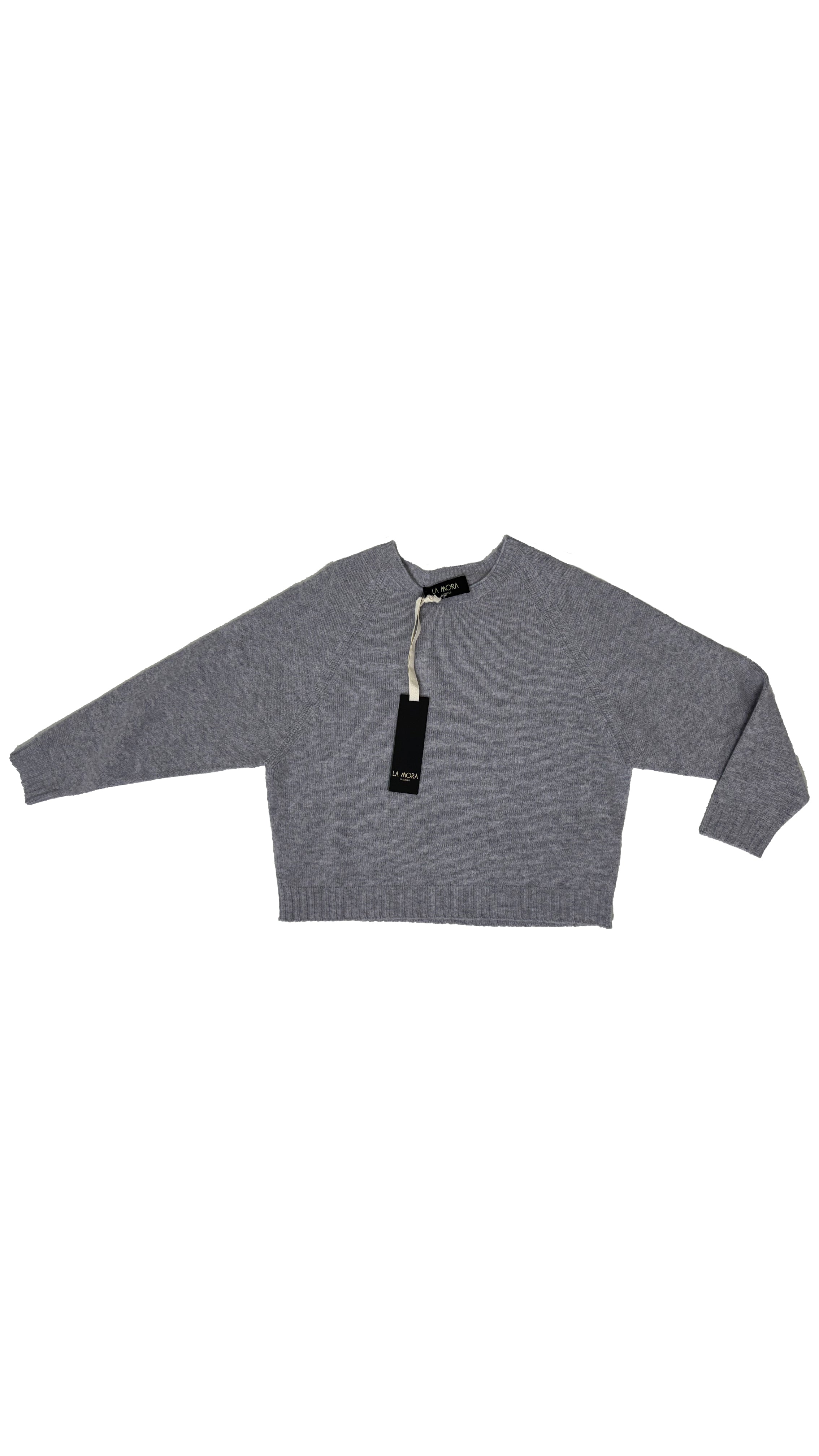 MAGLIONE RETTANGOLARE CON MANICA RAGLAN IN LANA CARDATA