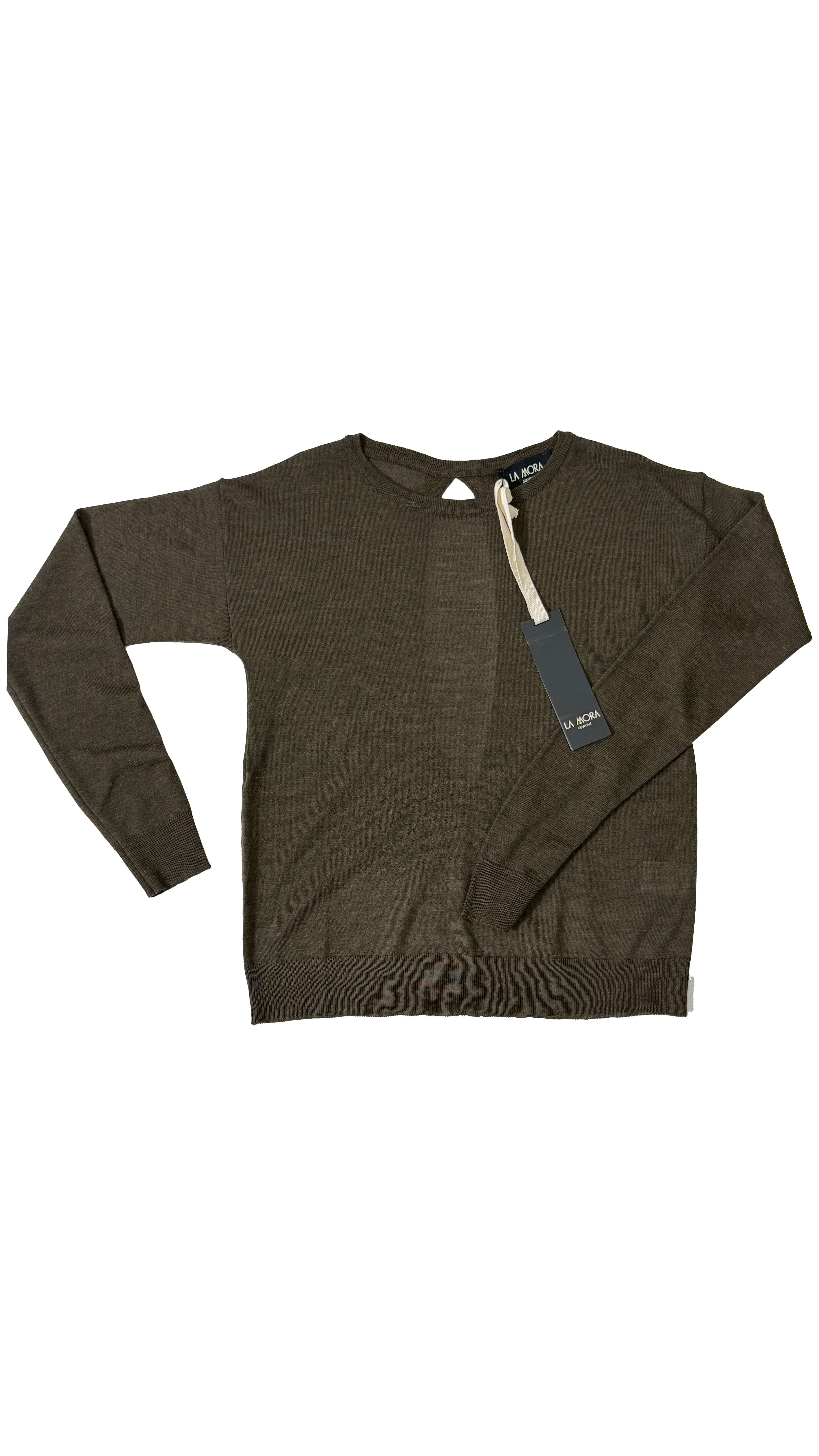 MAGLIA QUADRATA IN LANA VISCOSA CON APERTURA A GOCCIA