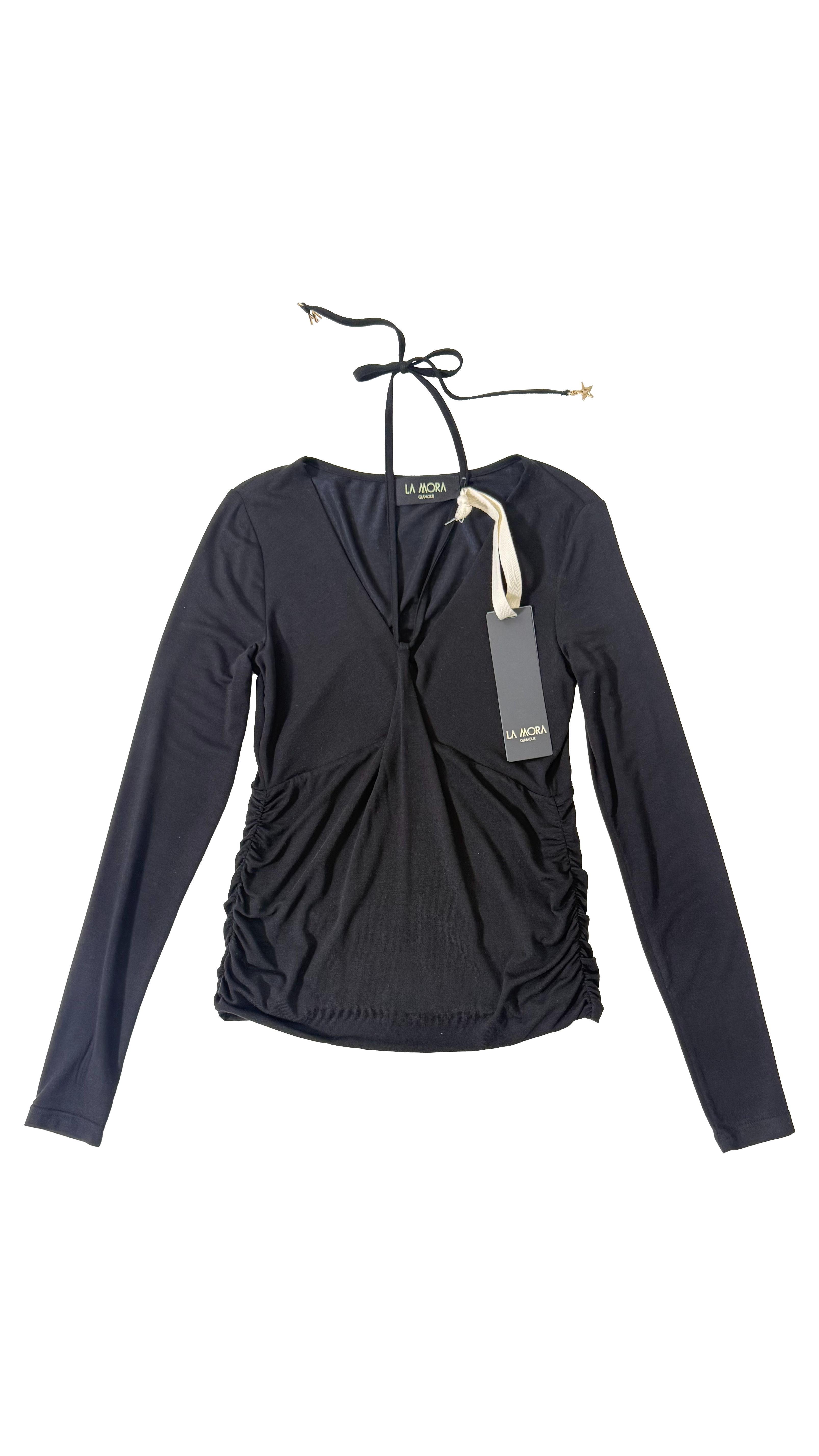 MAGLIA MANICA LUNGA IN JERSEY DI LANA CON ARRICCI