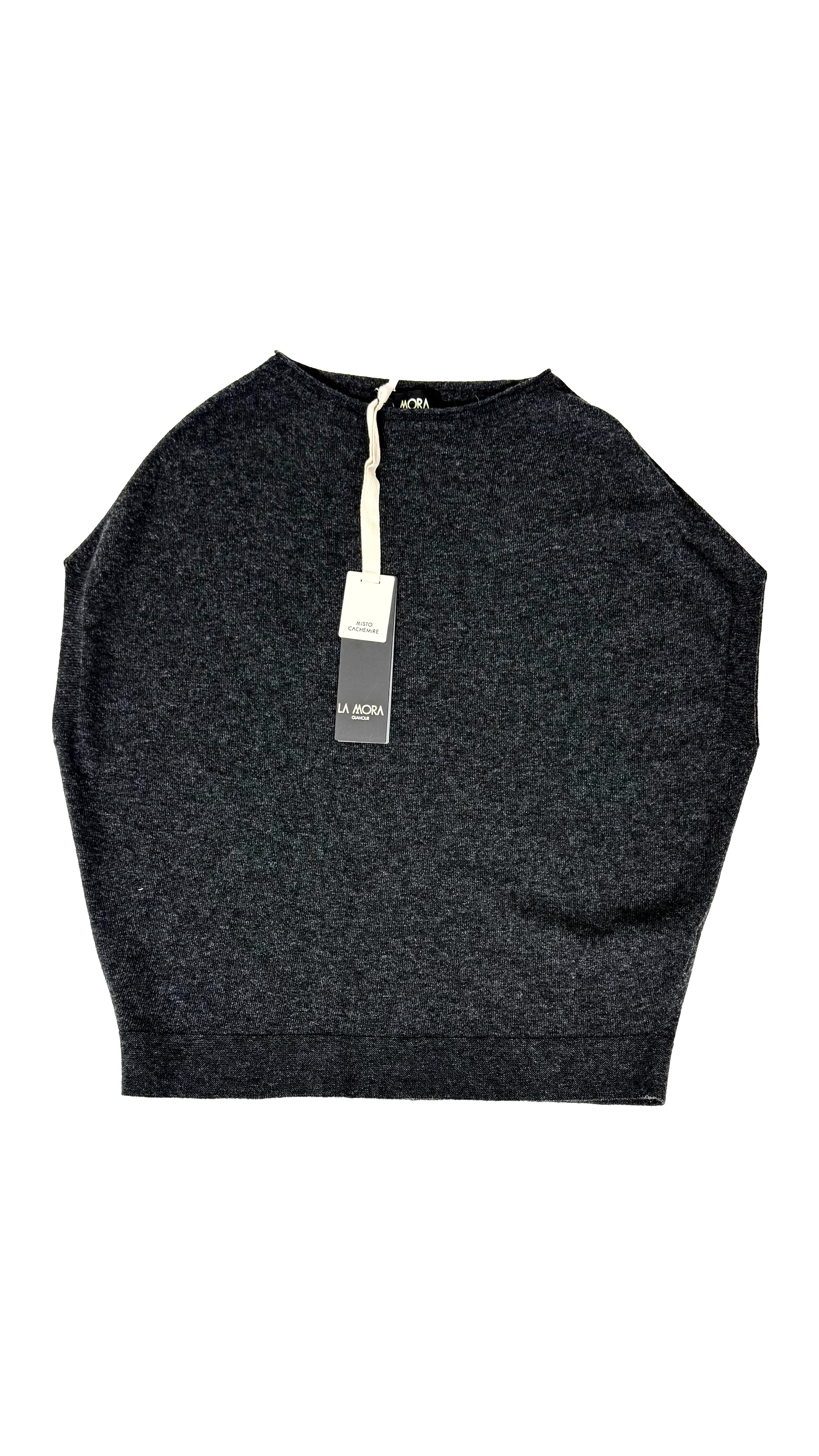 MAGLIA GILET CON MANICA SCESA IN MISTO CASHMERE