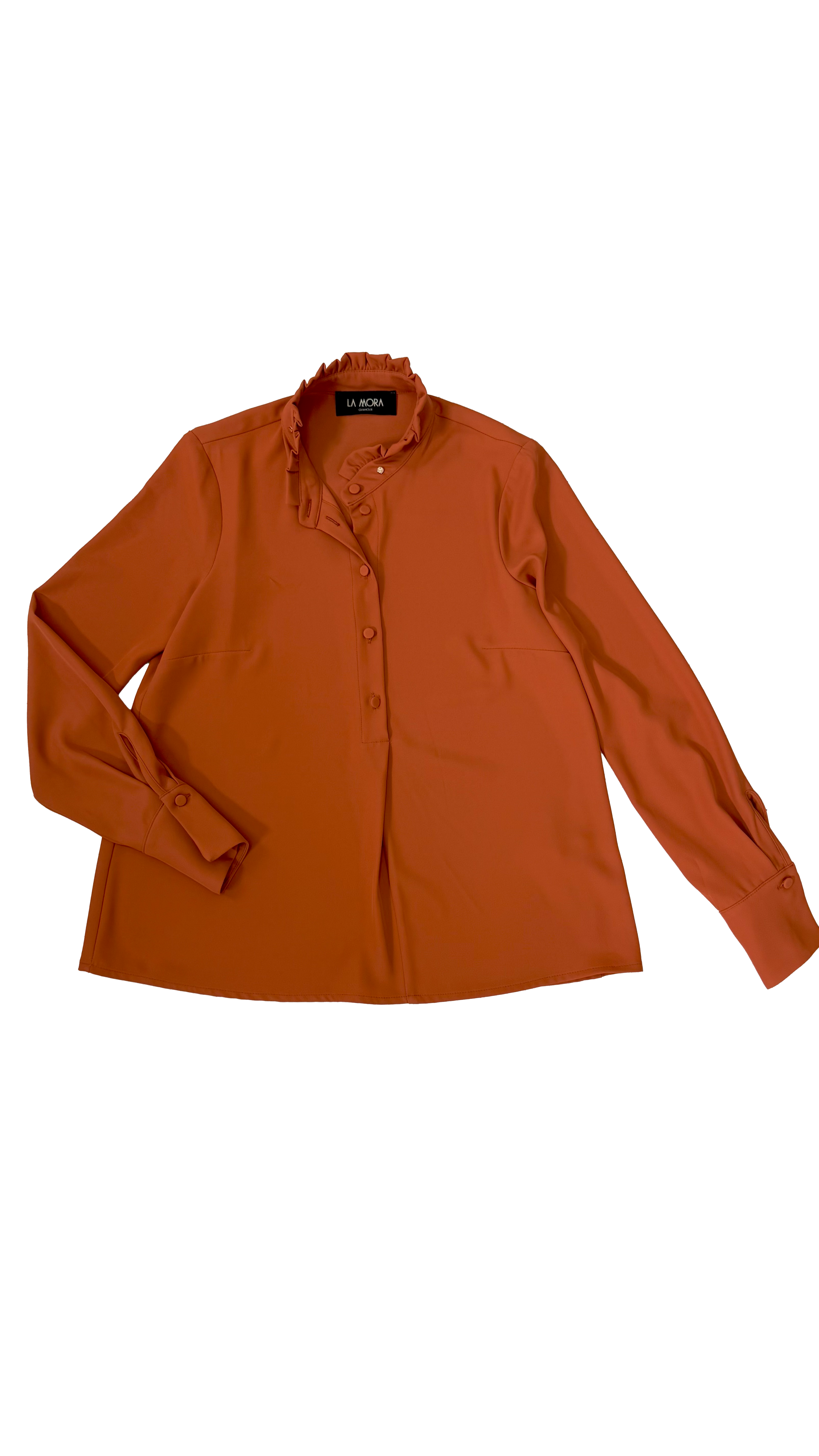 CAMICIA IN CADY FLUIDO CON BORCHIE COLLO