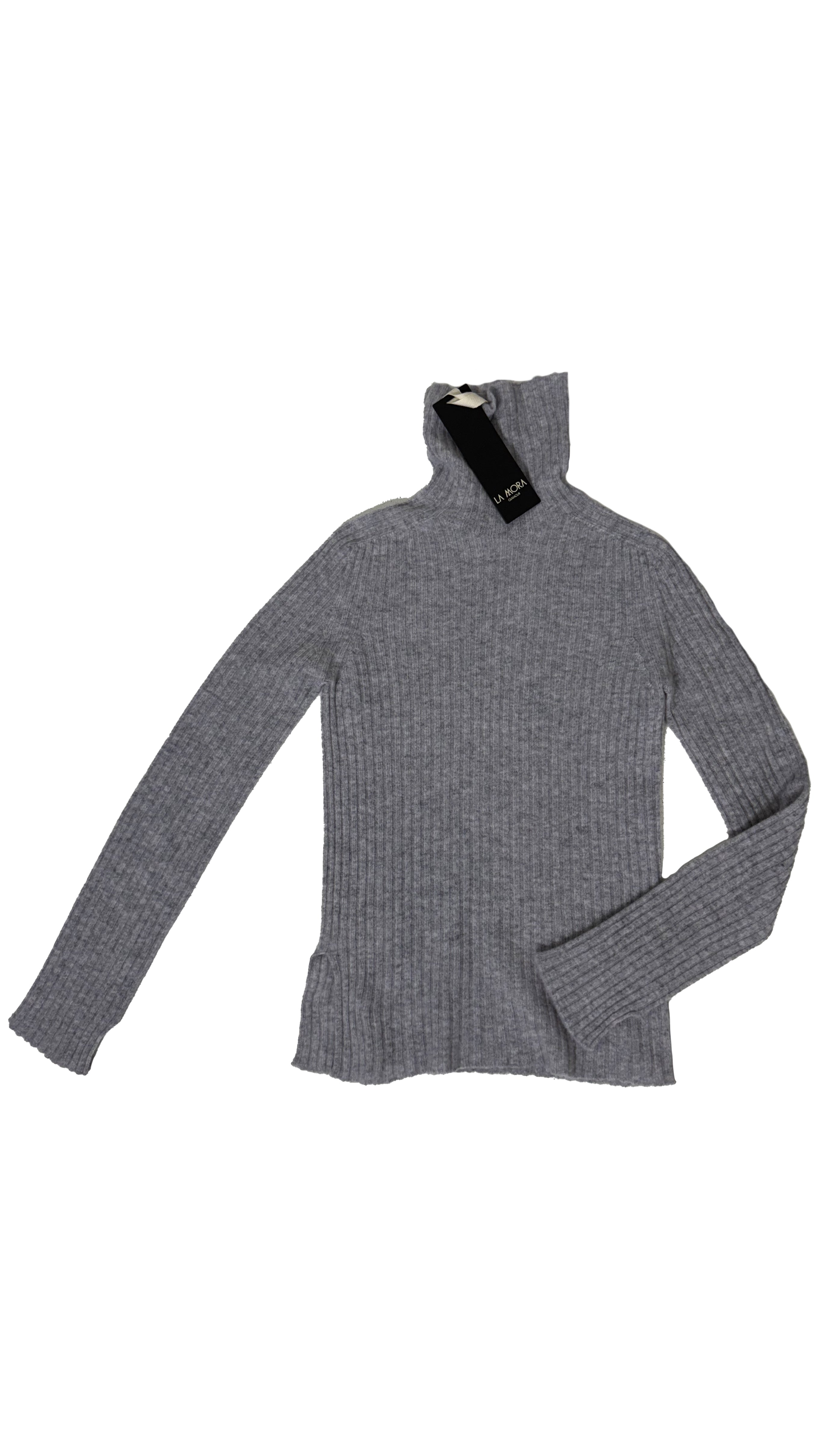 DOLCEVITA CON SPACCO SULLE MANICHE A COSTE IN LANA CARDATA