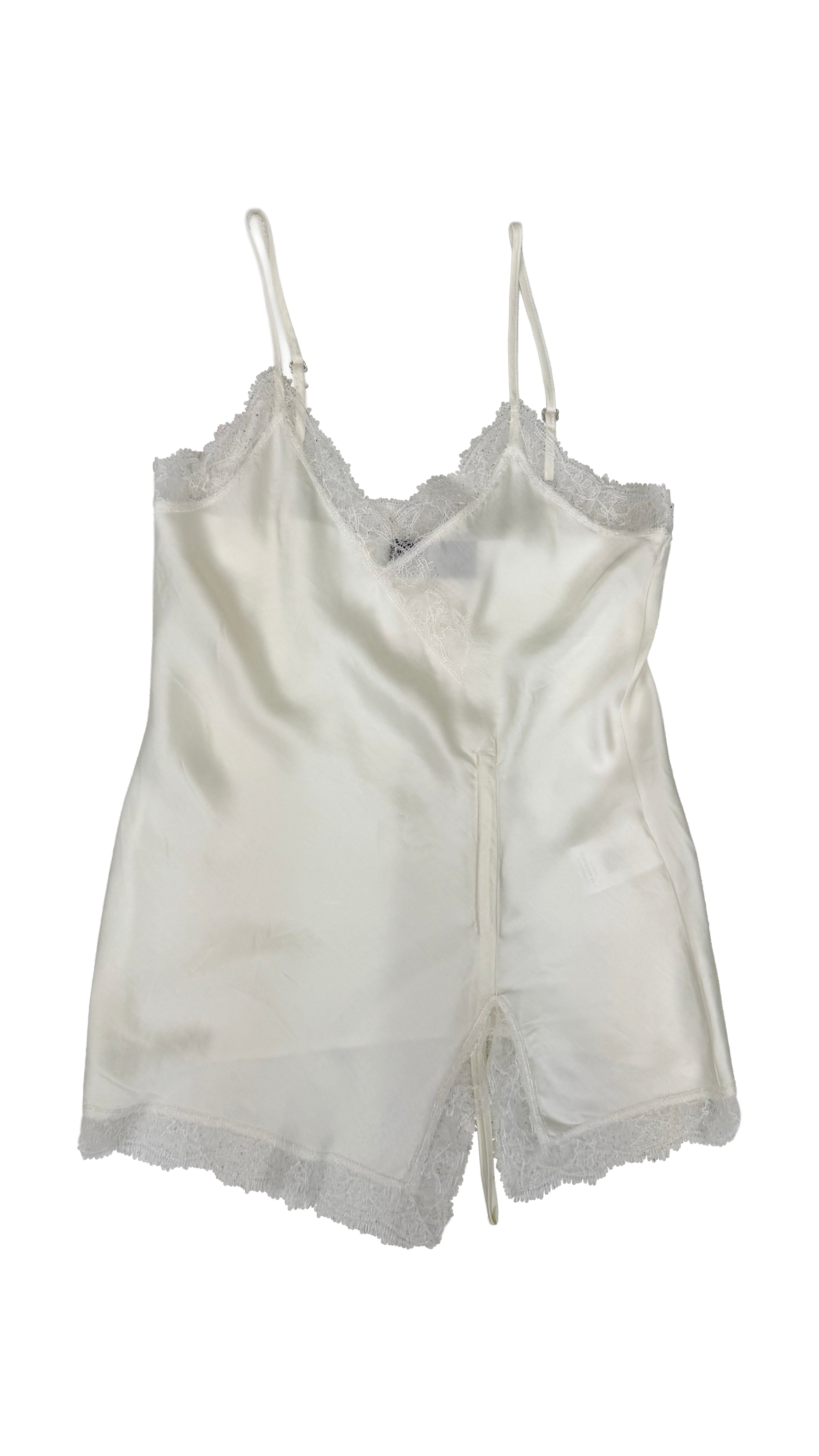 TOP LINGERIE IN RASO DI VISCOSA CON PIZZO