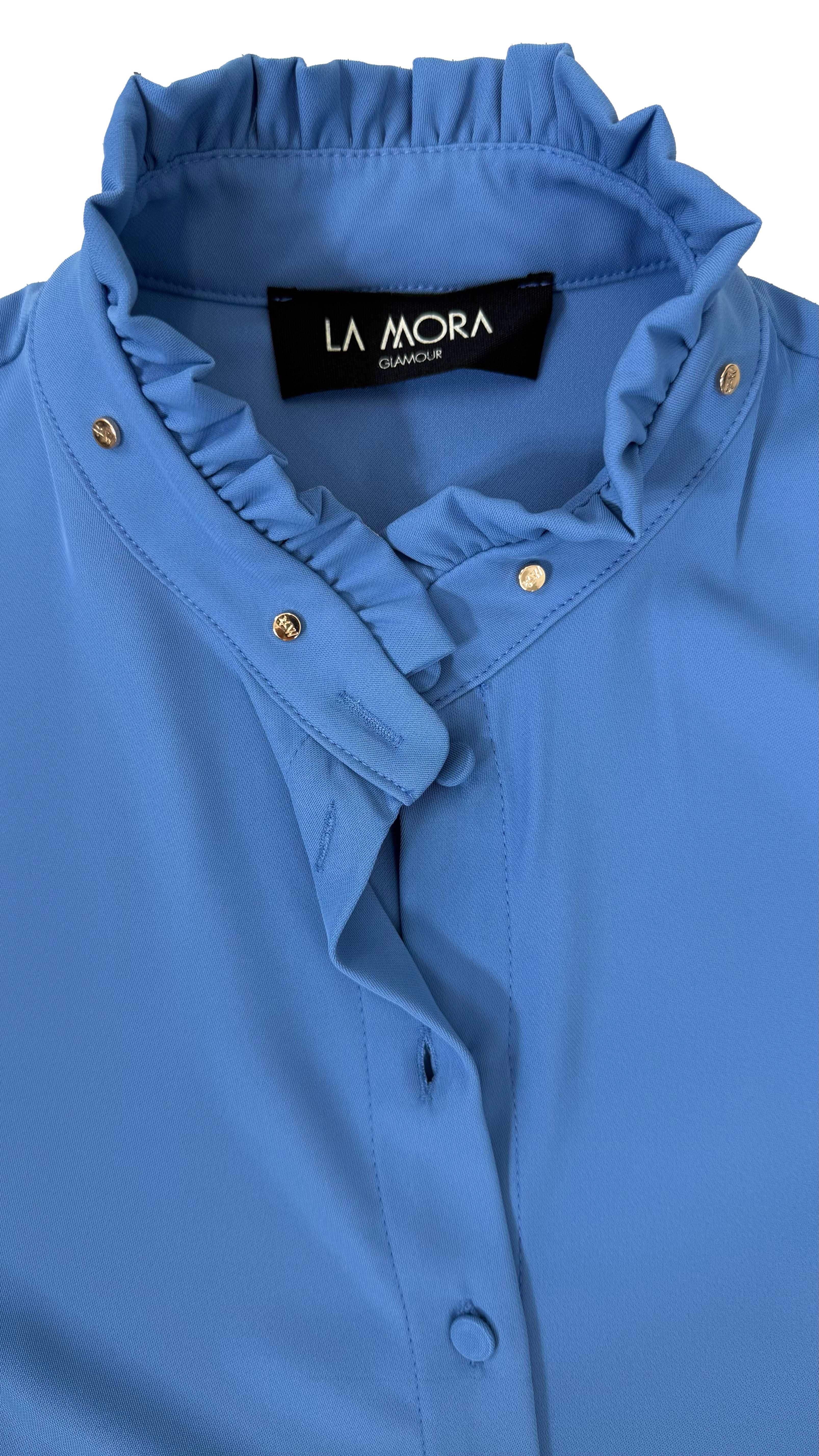 CAMICIA IN CADY FLUIDO CON BORCHIE COLLO