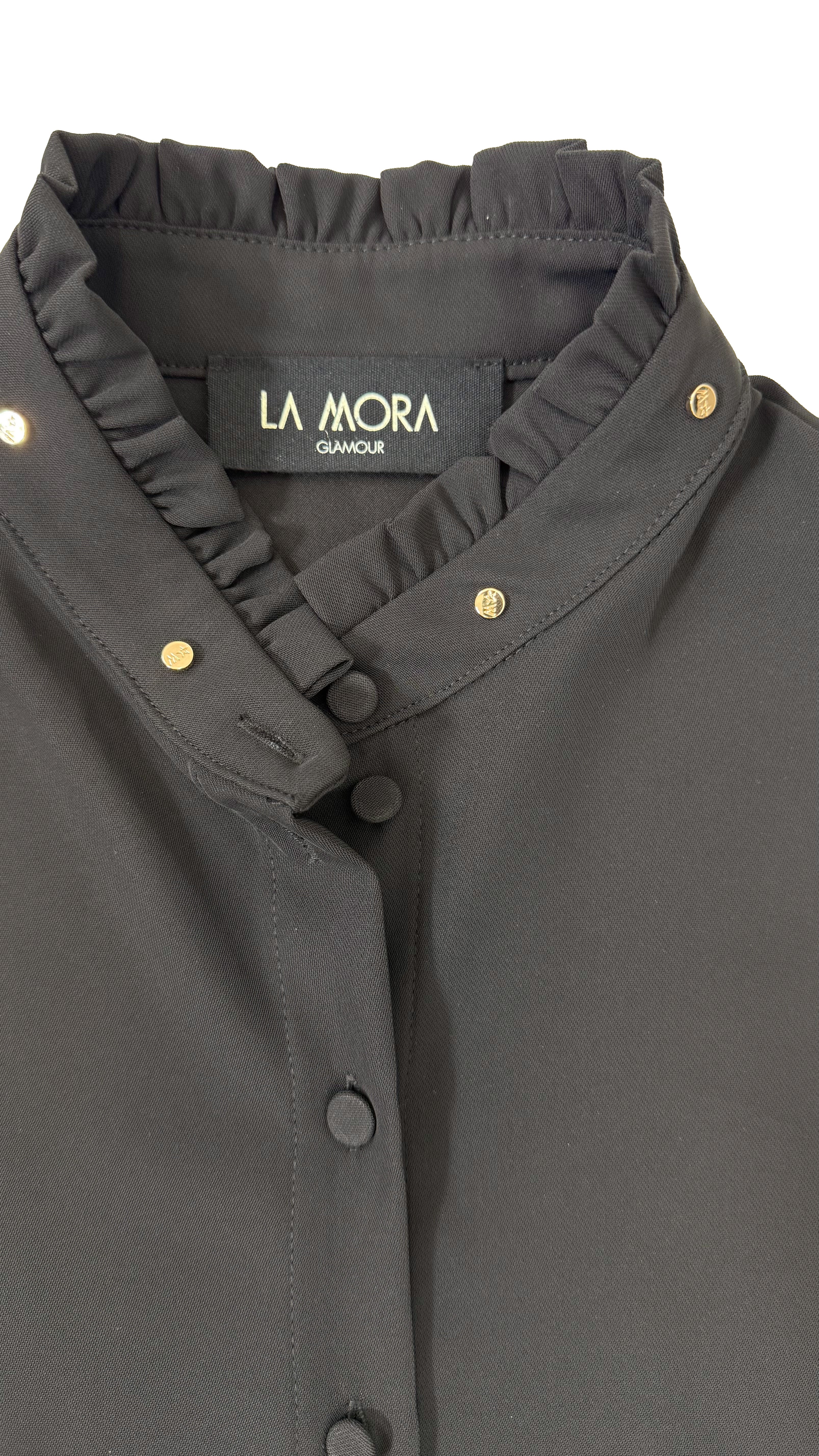 CAMICIA IN CADY FLUIDO CON BORCHIE COLLO