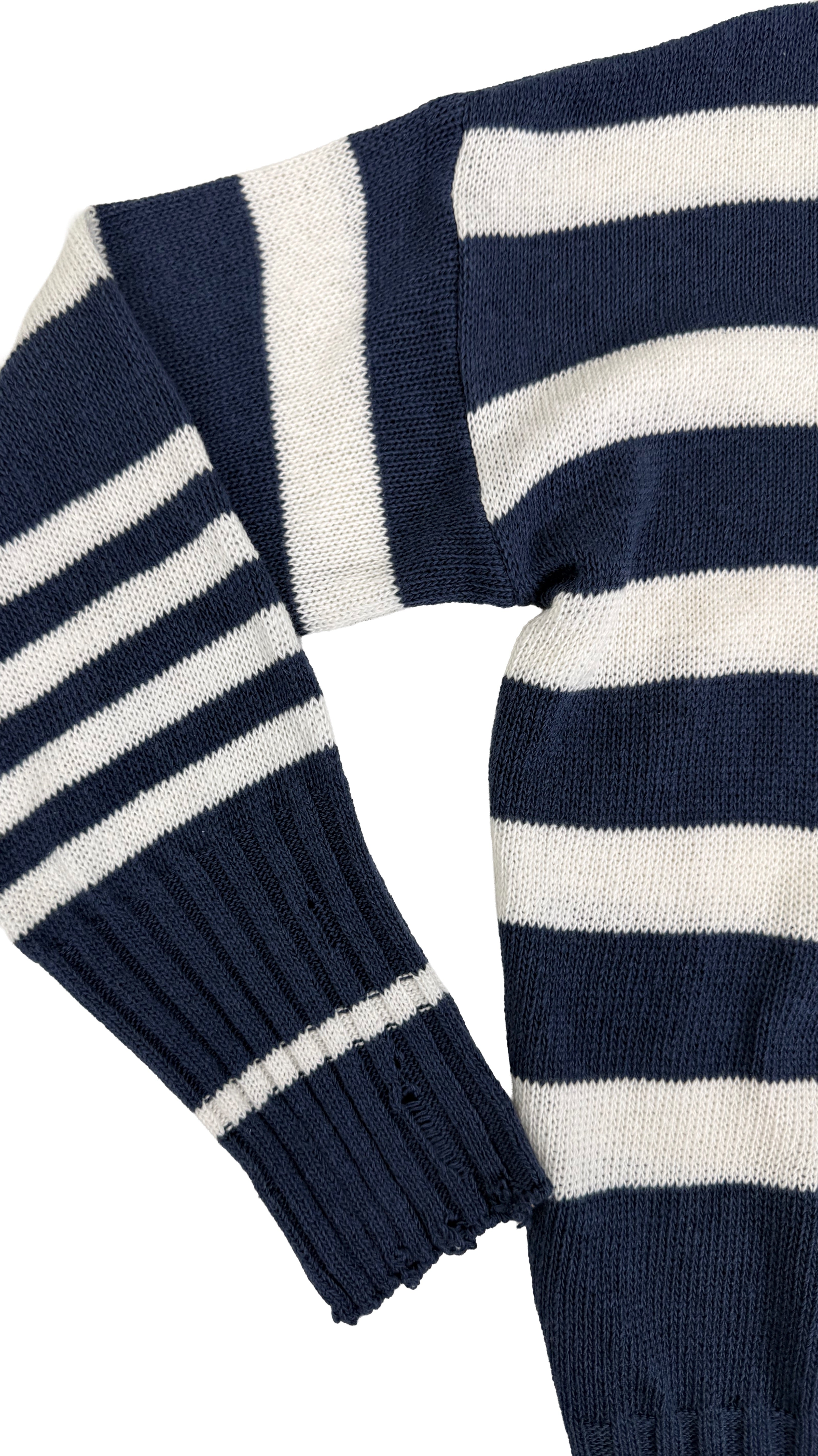 MAGLIA A RIGHE IN COTONE CON ROTTURE