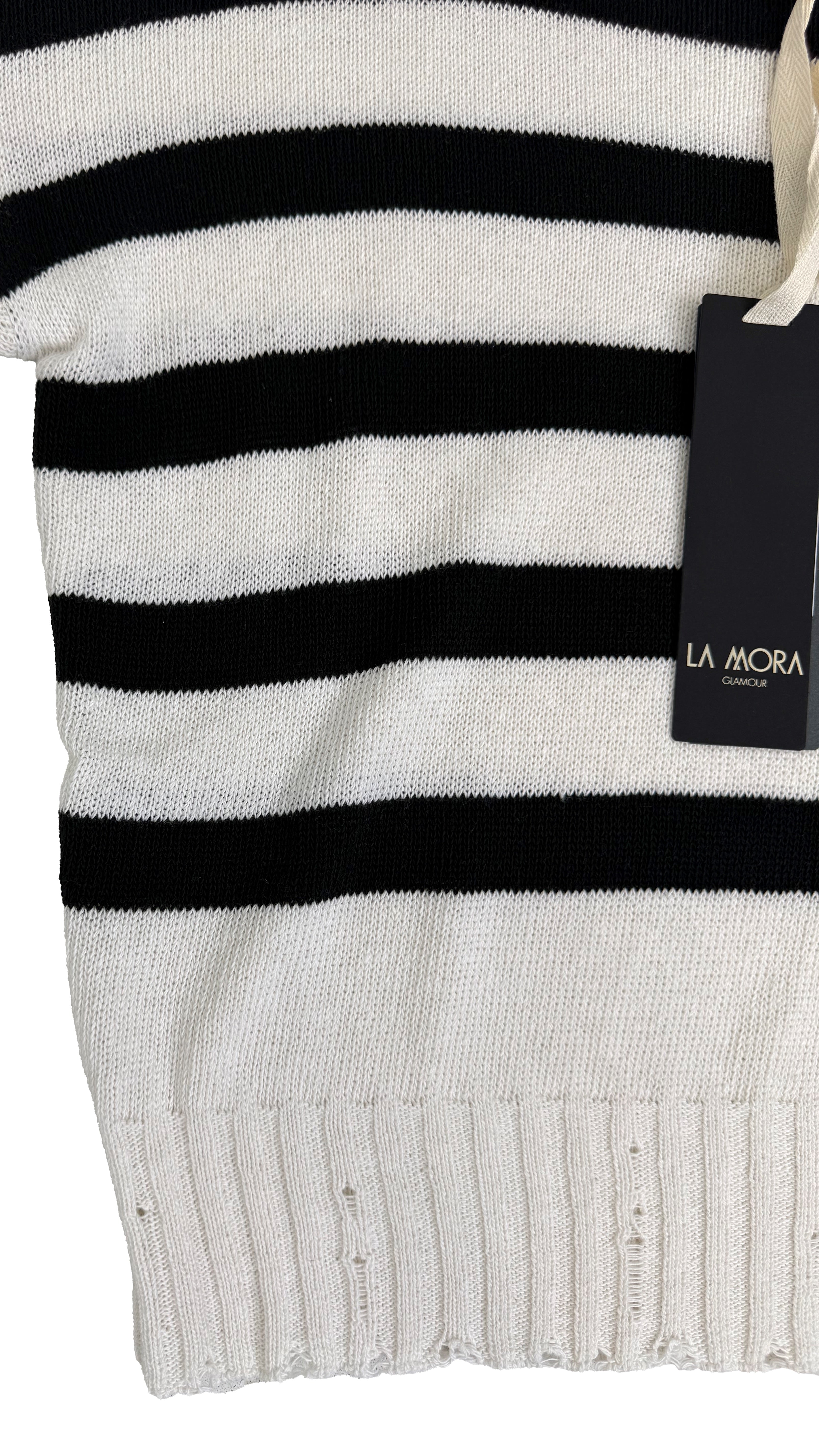 MAGLIA A RIGHE IN COTONE CON ROTTURE