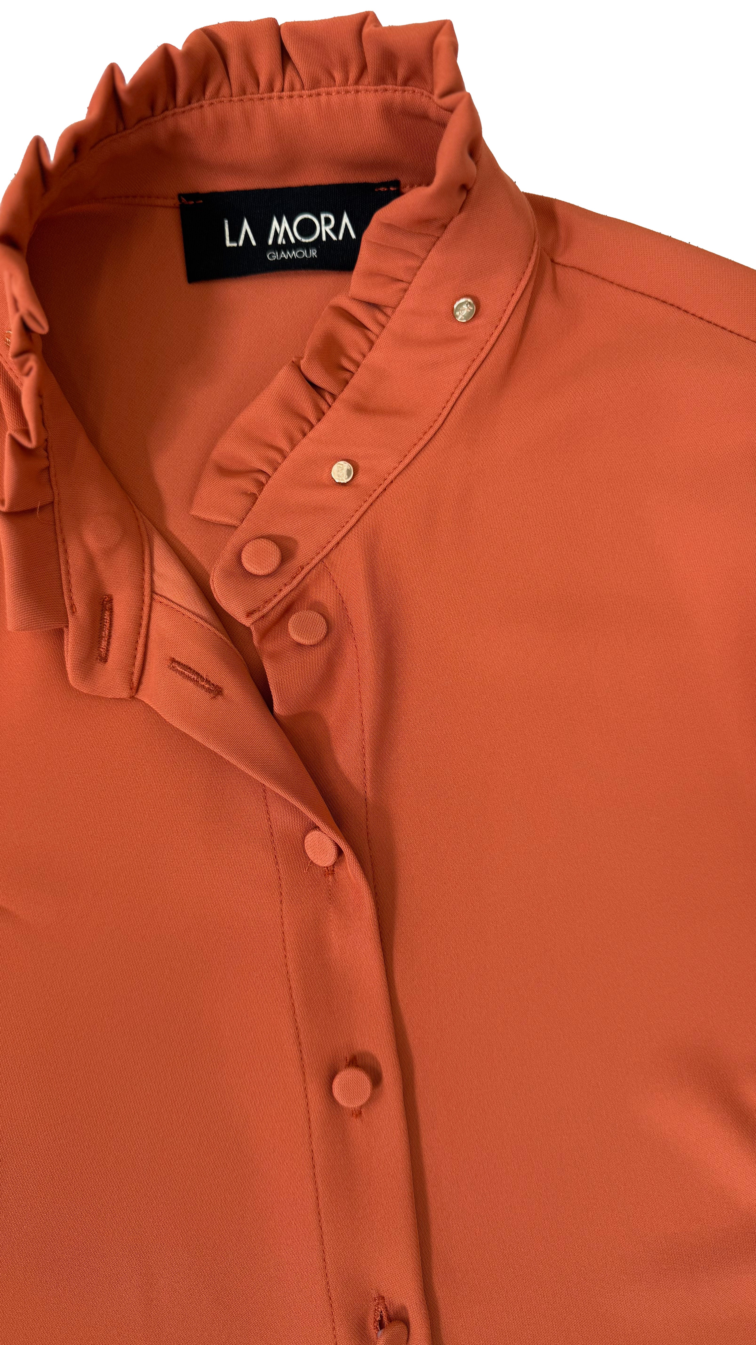 CAMICIA IN CADY FLUIDO CON BORCHIE COLLO