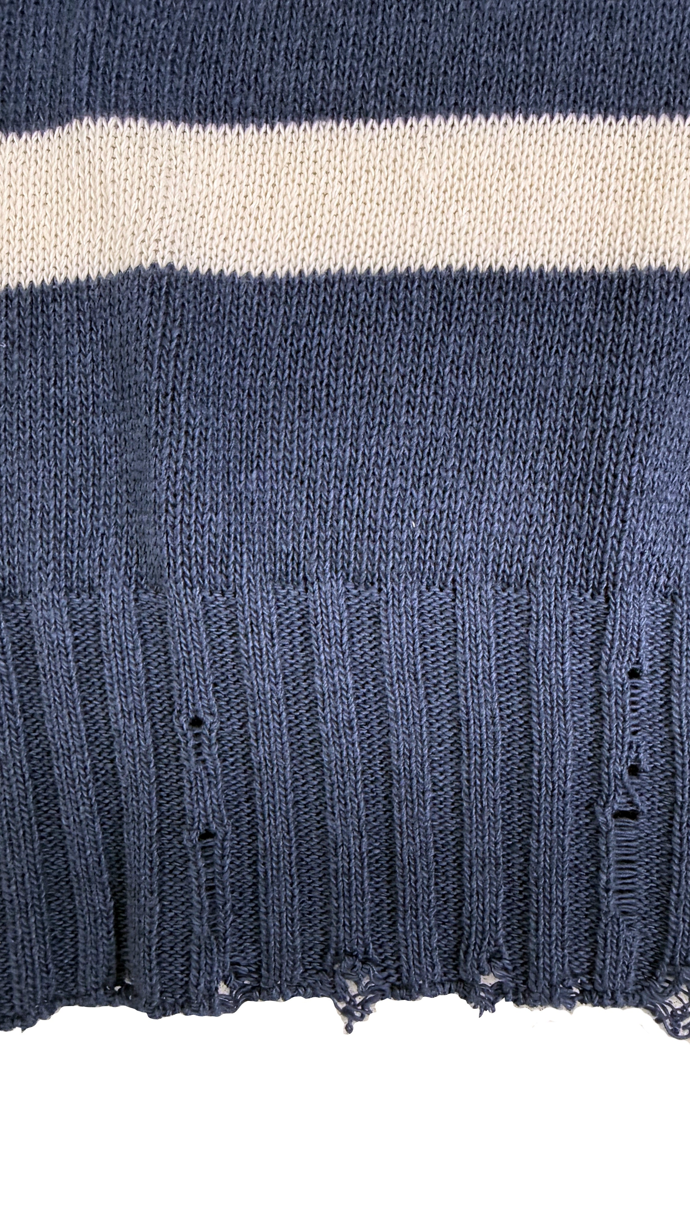 MAGLIA A RIGHE IN COTONE CON ROTTURE