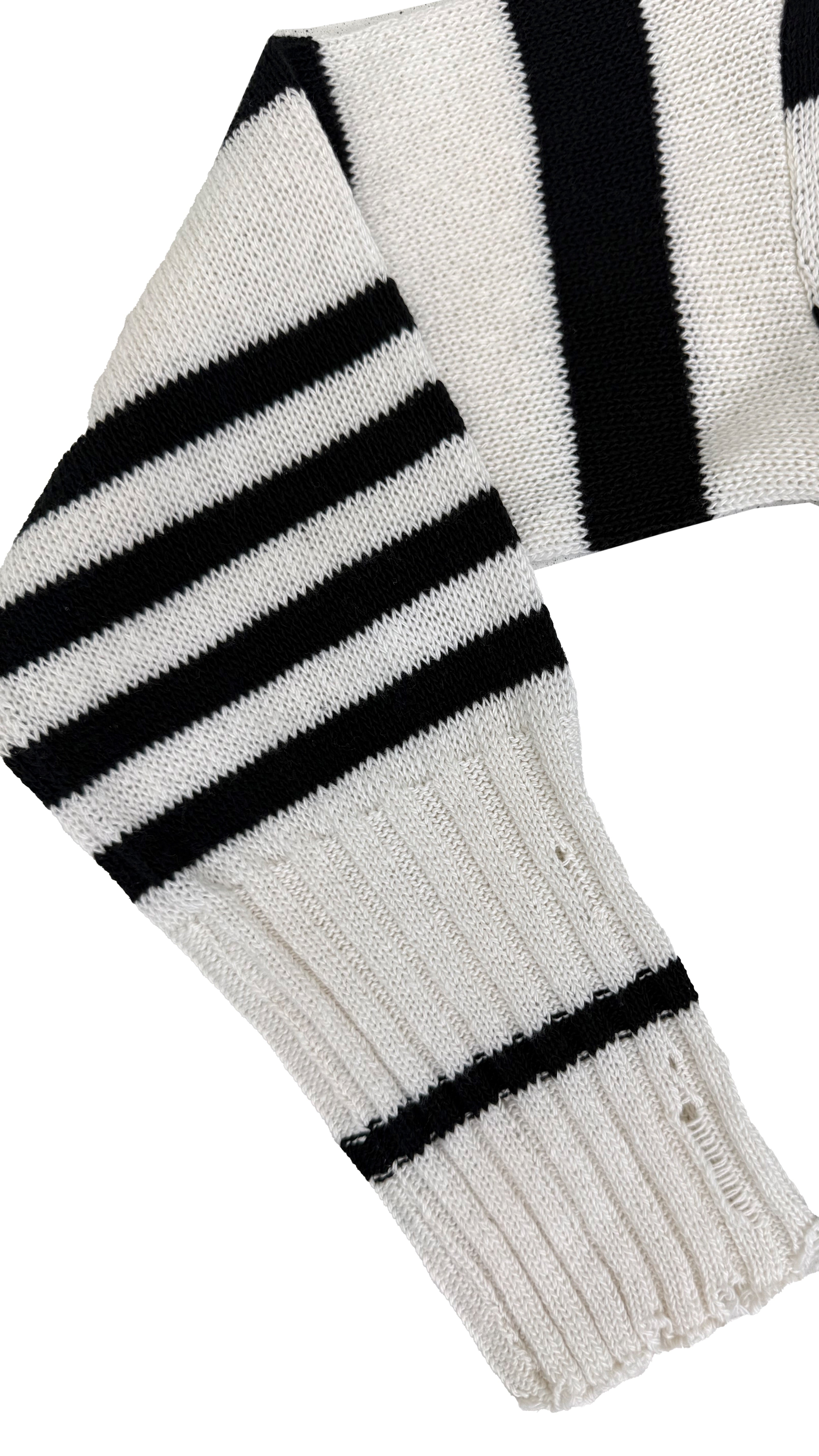 MAGLIA A RIGHE IN COTONE CON ROTTURE