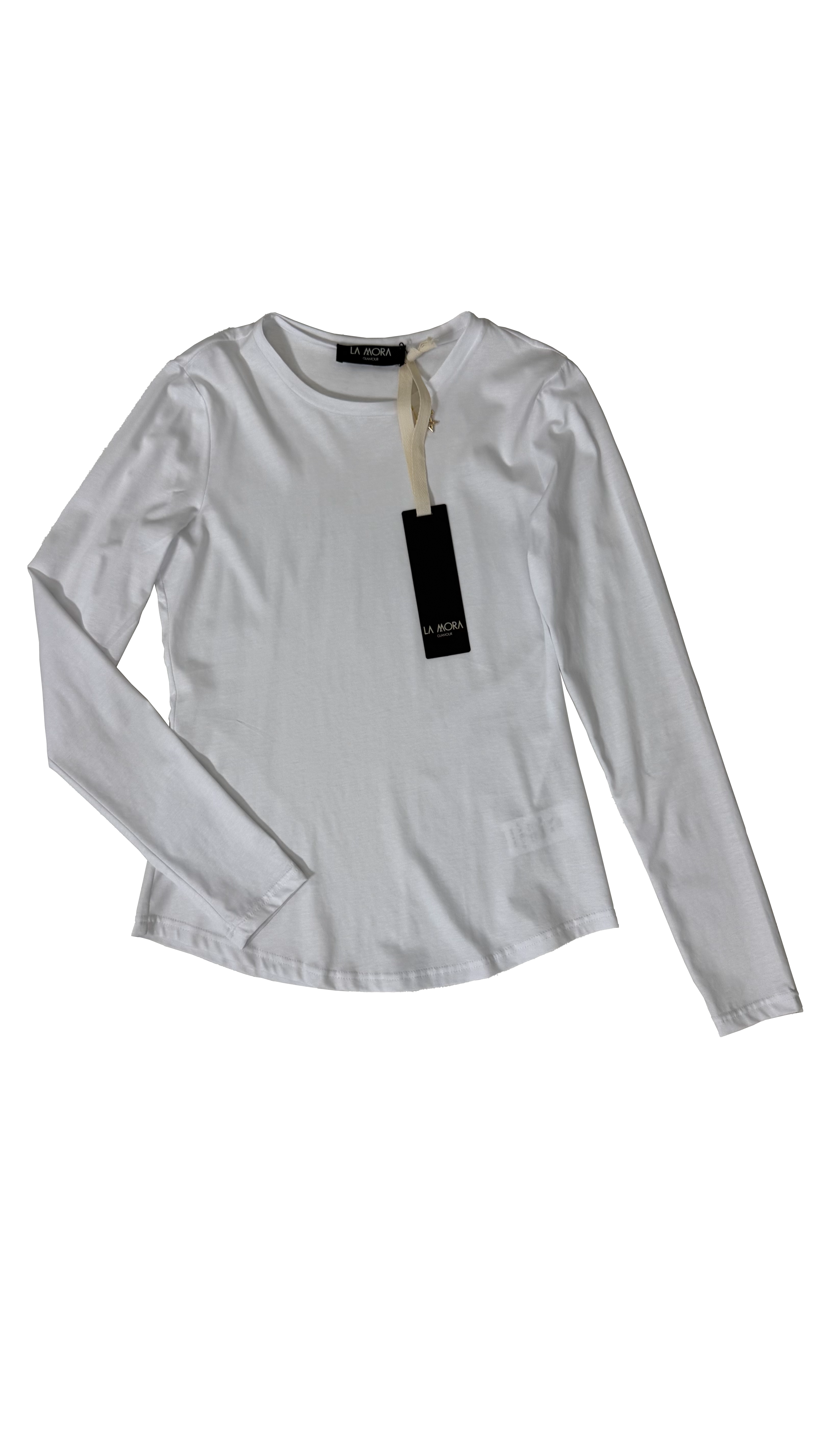 T-SHIRT BASIC MANICA LUNGA IN JERSEY DI COTONE MODAL