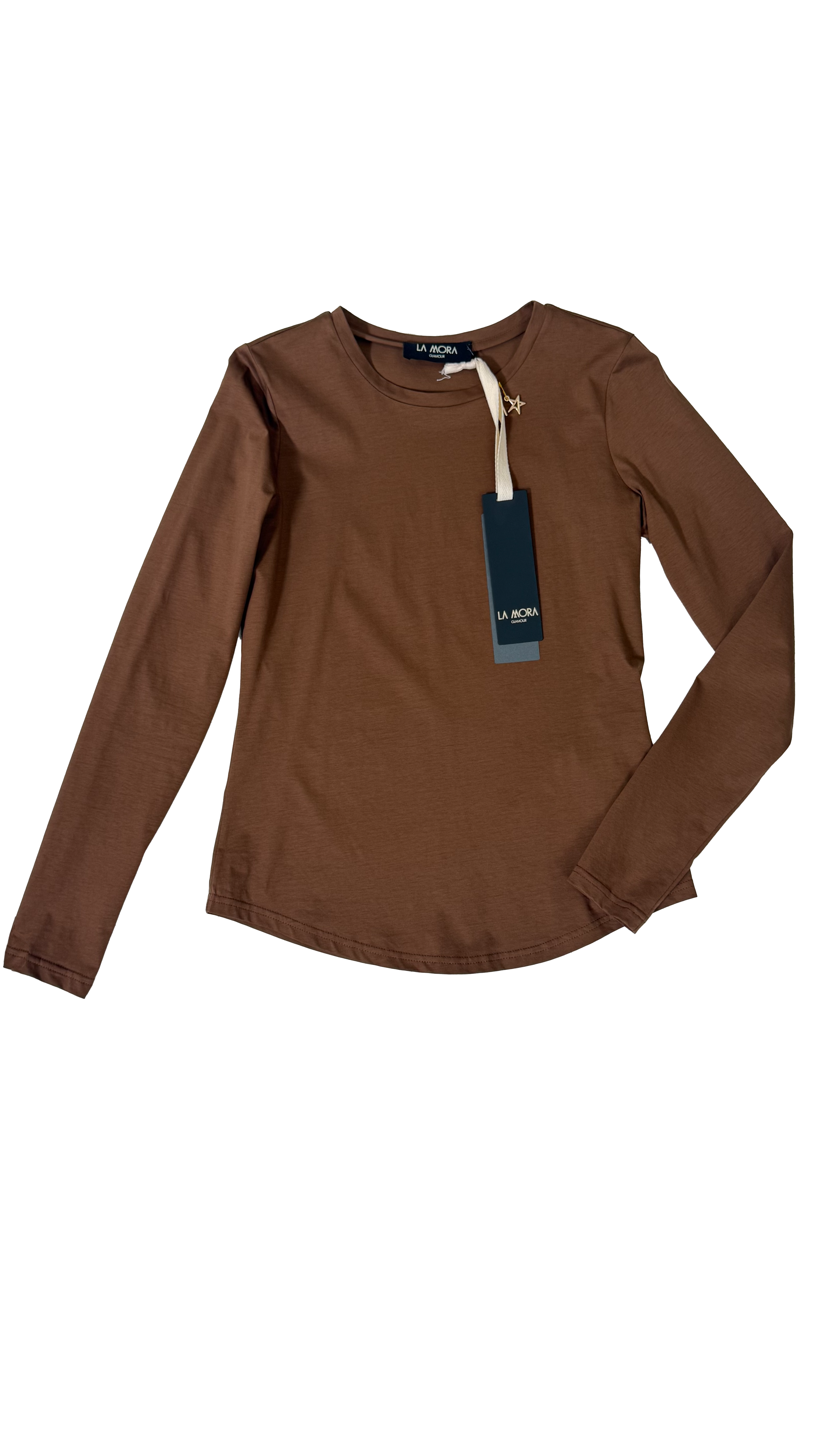 T-SHIRT BASIC MANICA LUNGA IN JERSEY DI COTONE MODAL