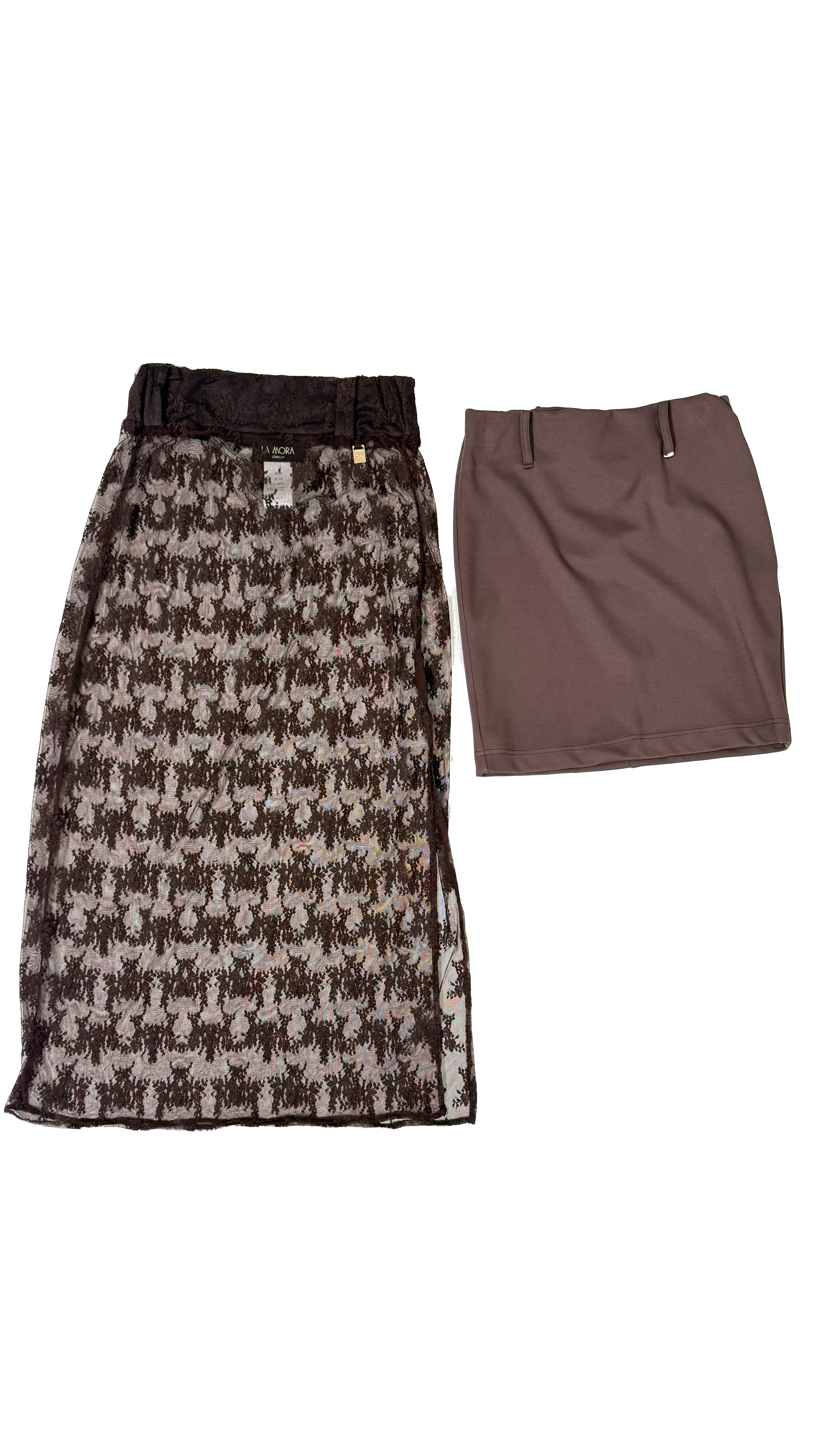 GONNA LUNGA IN PIZZO ELASTICIZZATO CON SOTTOGONNA