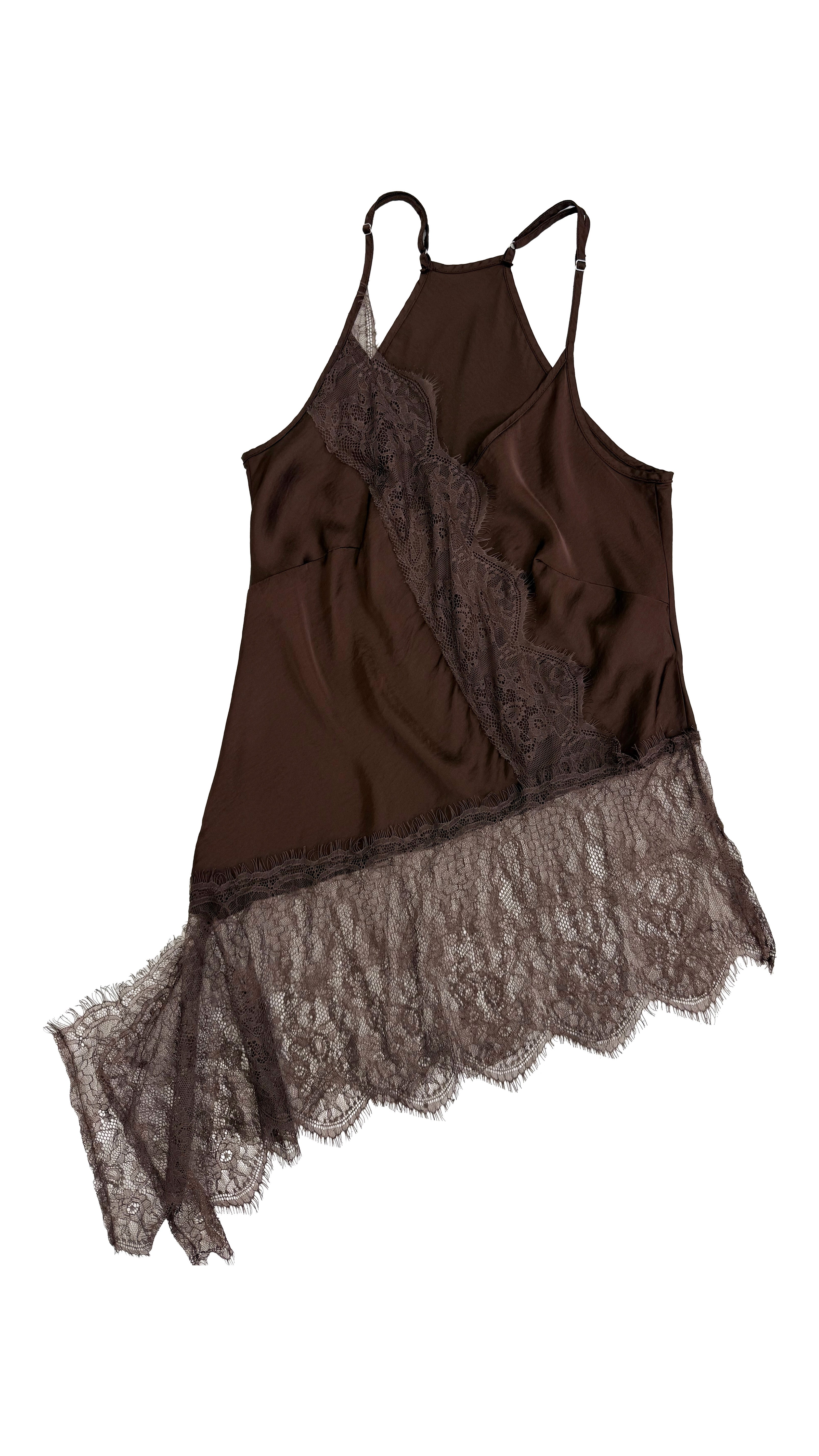 TOP ASIMMETRICO PIZZO IN TONO