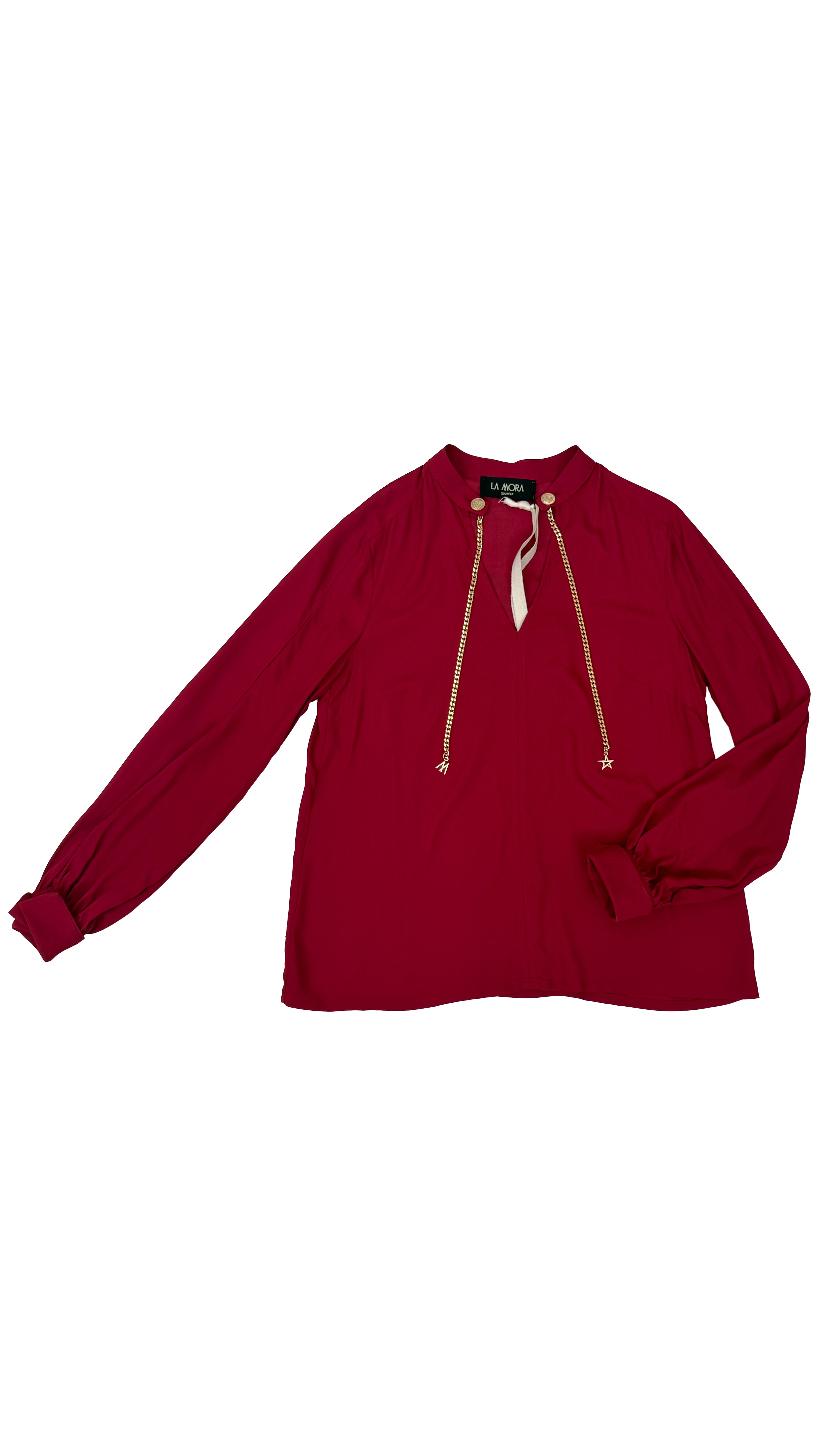 CAMICIA IN GEORGETTE CON CATENELLA