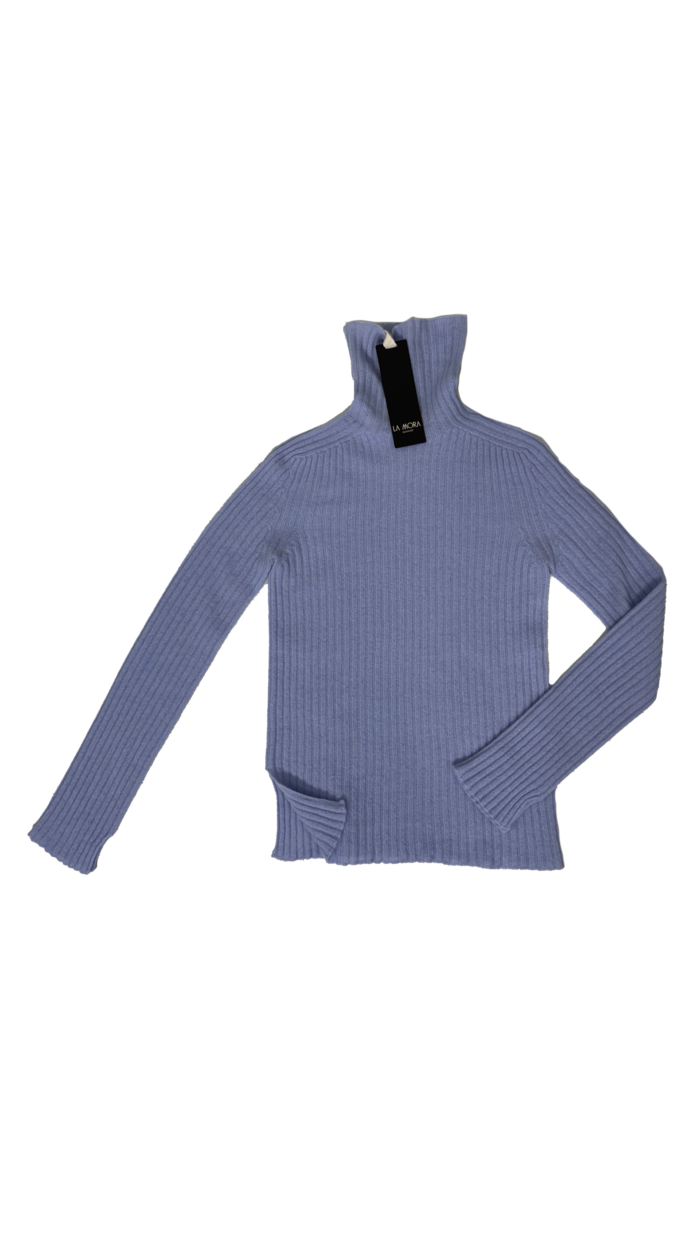 DOLCEVITA CON SPACCO SULLE MANICHE A COSTE IN LANA CARDATA