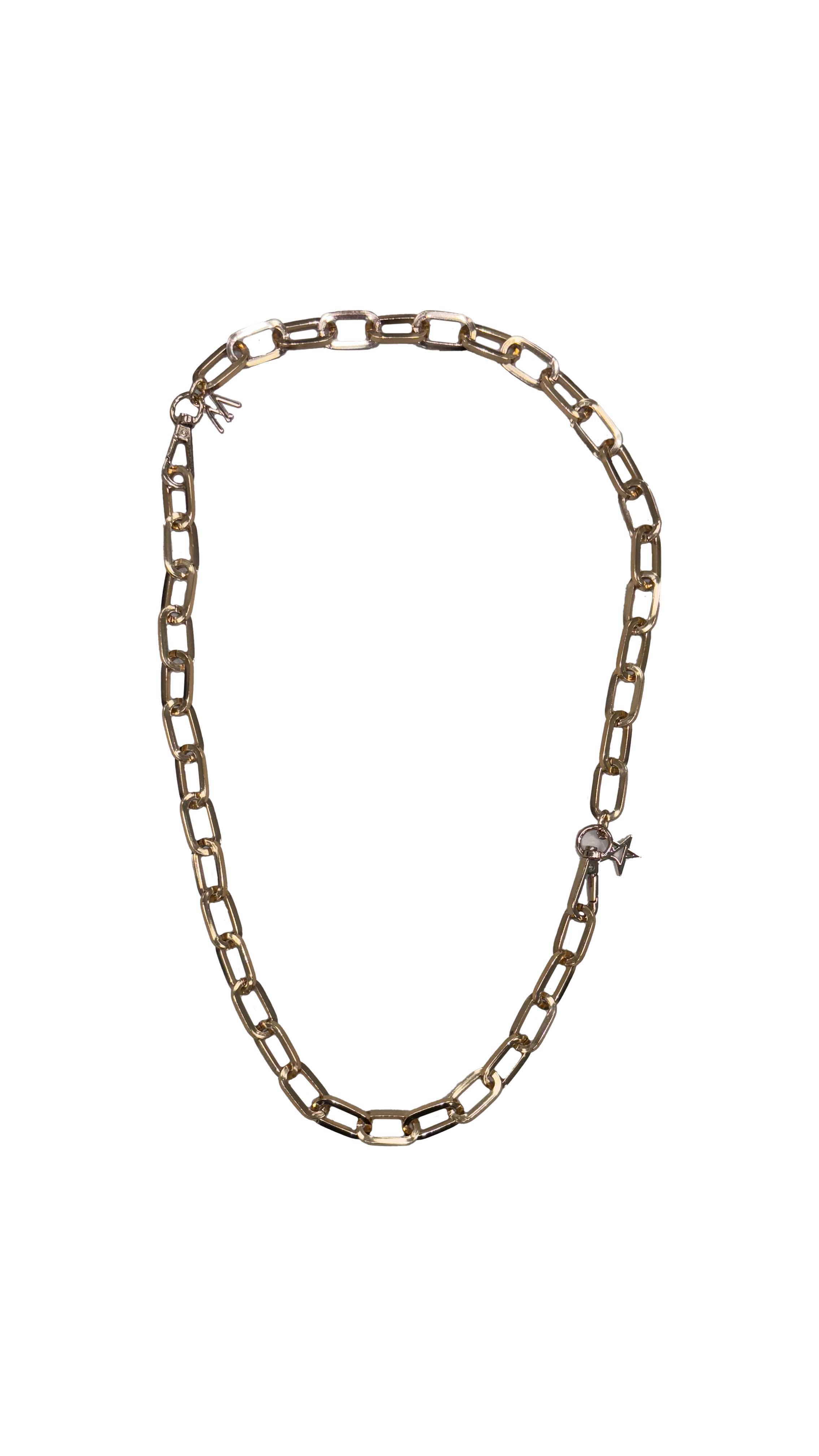 COLLANA CATENA LUNGA MAGLIE LARGHE STACCABILI