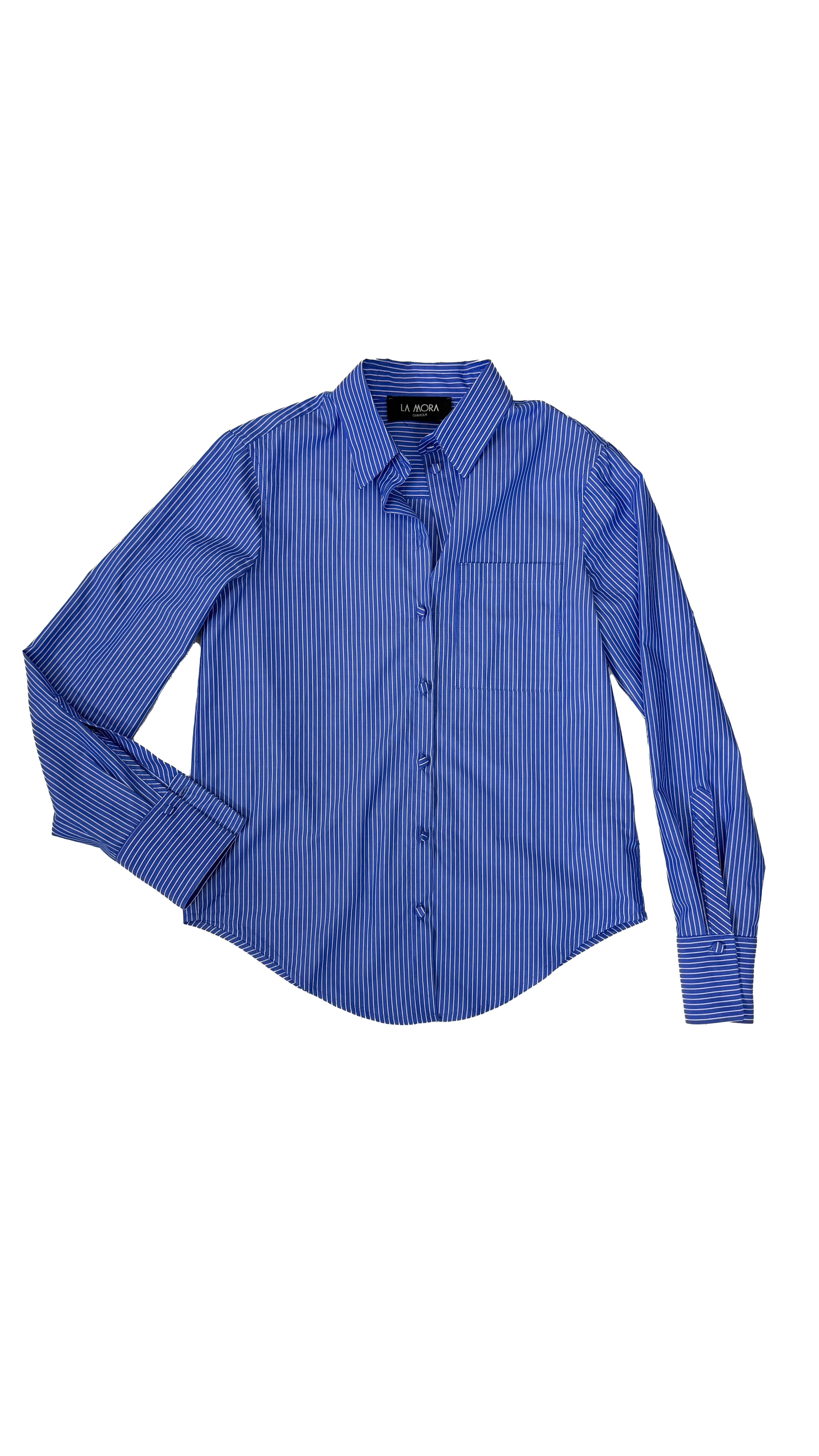 CAMICIA A RIGHE IN POPELINE DI COTONE LINEA A UOMO