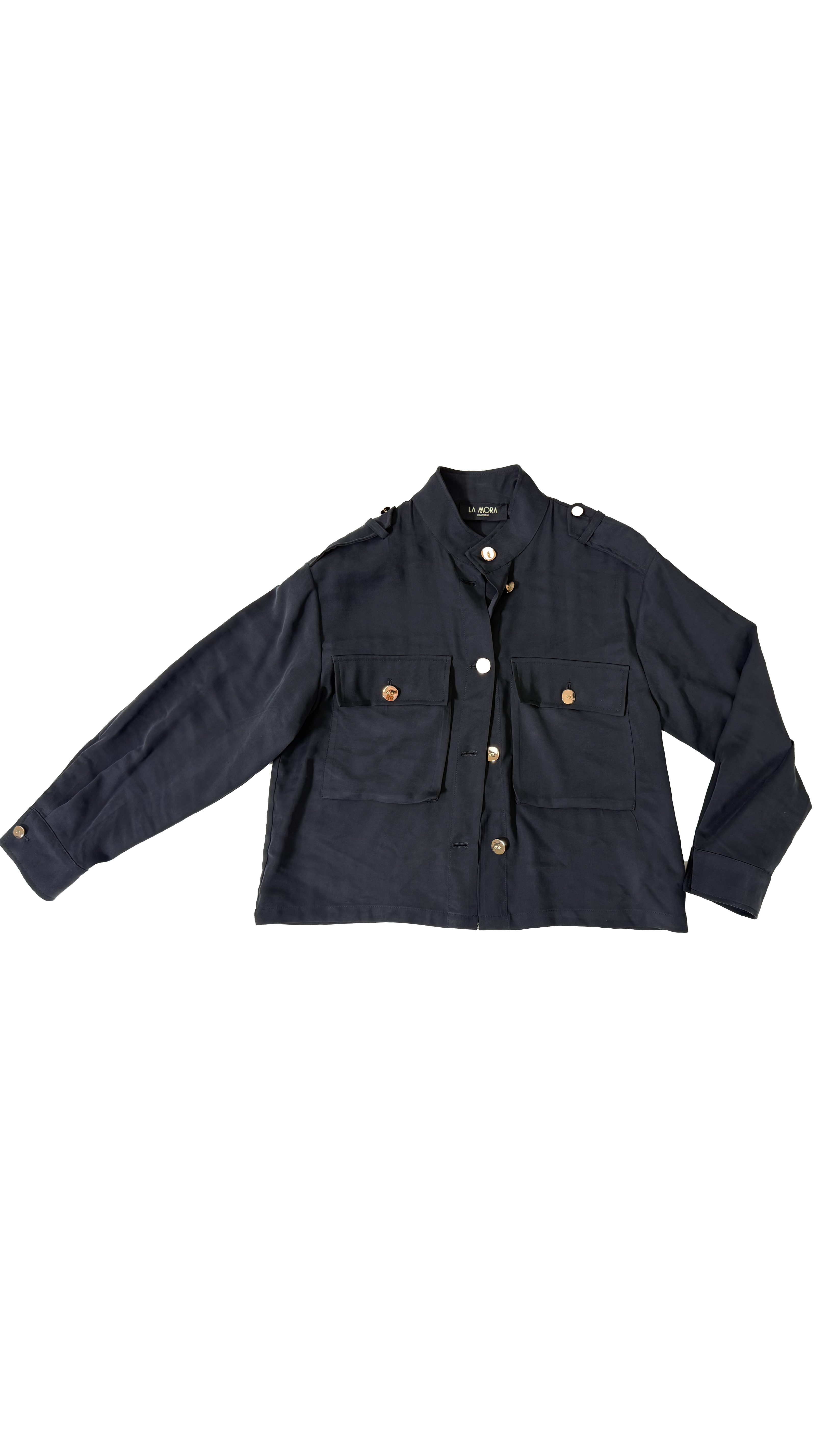 CAMICIA GIACCA CON TASCONI IN TECNICO VISCOSA EFFETTO CUPRO