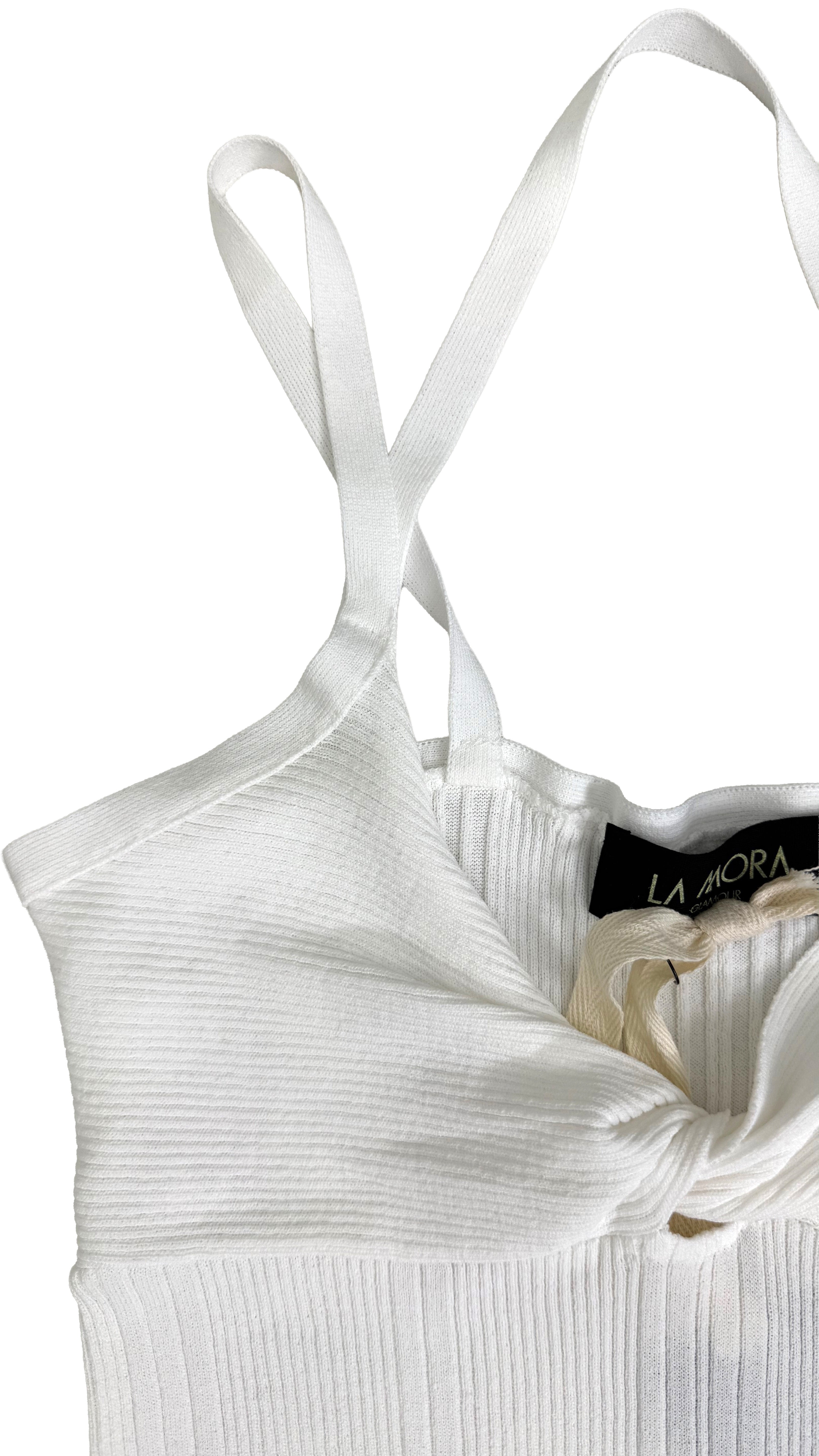 TOP COPPE CON NODO IN FILATO VISCOSA ELASTICA