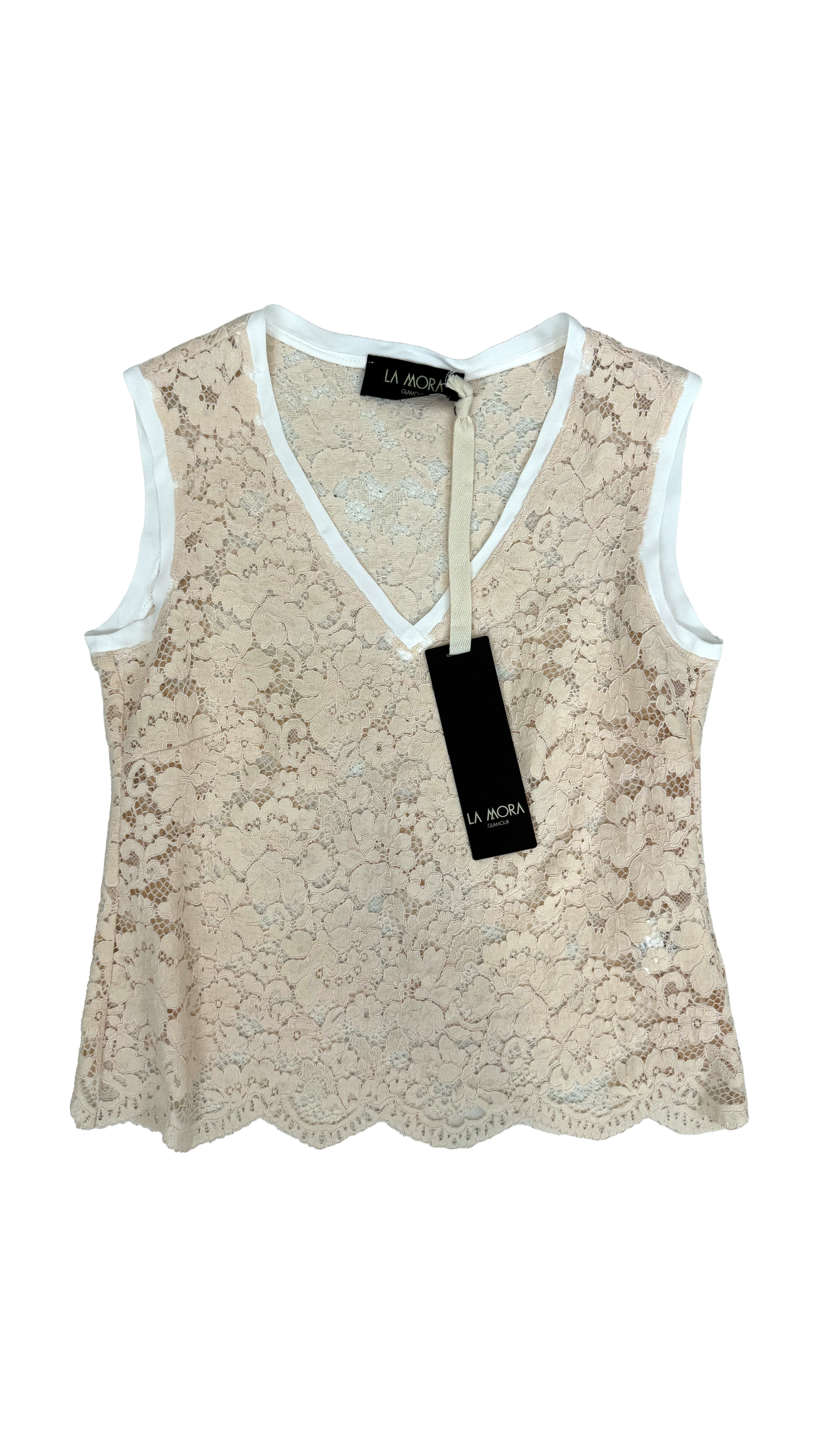 TOP IN PIZZO MACRAME' CAPPE AL FONDO