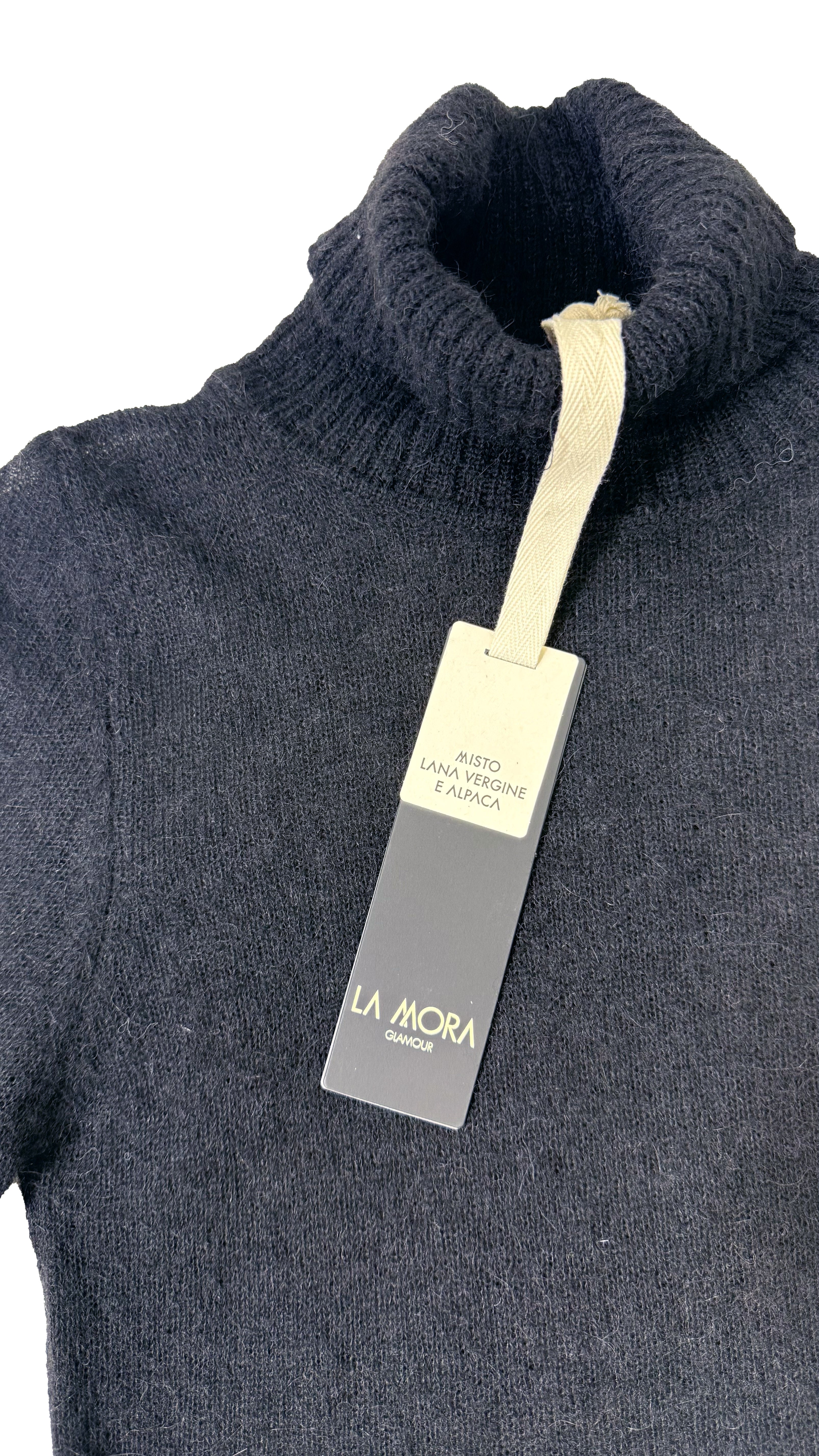 MAGLIA BASIC COLLO ALTO LEGGERA IN MISTO ALPACA