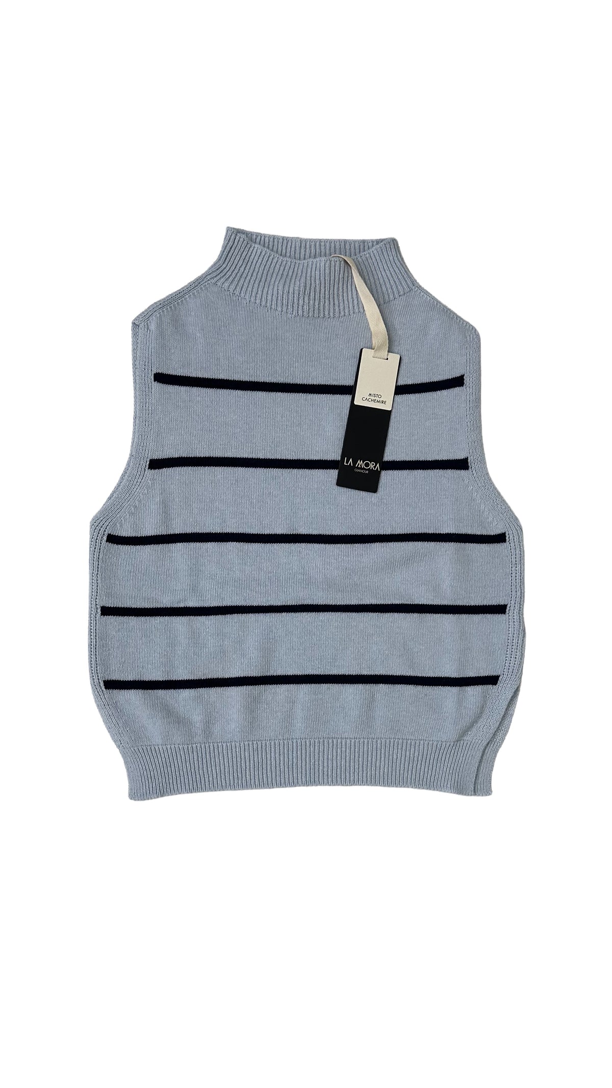 GILET A RIGHE IN MISTO CASHMERE