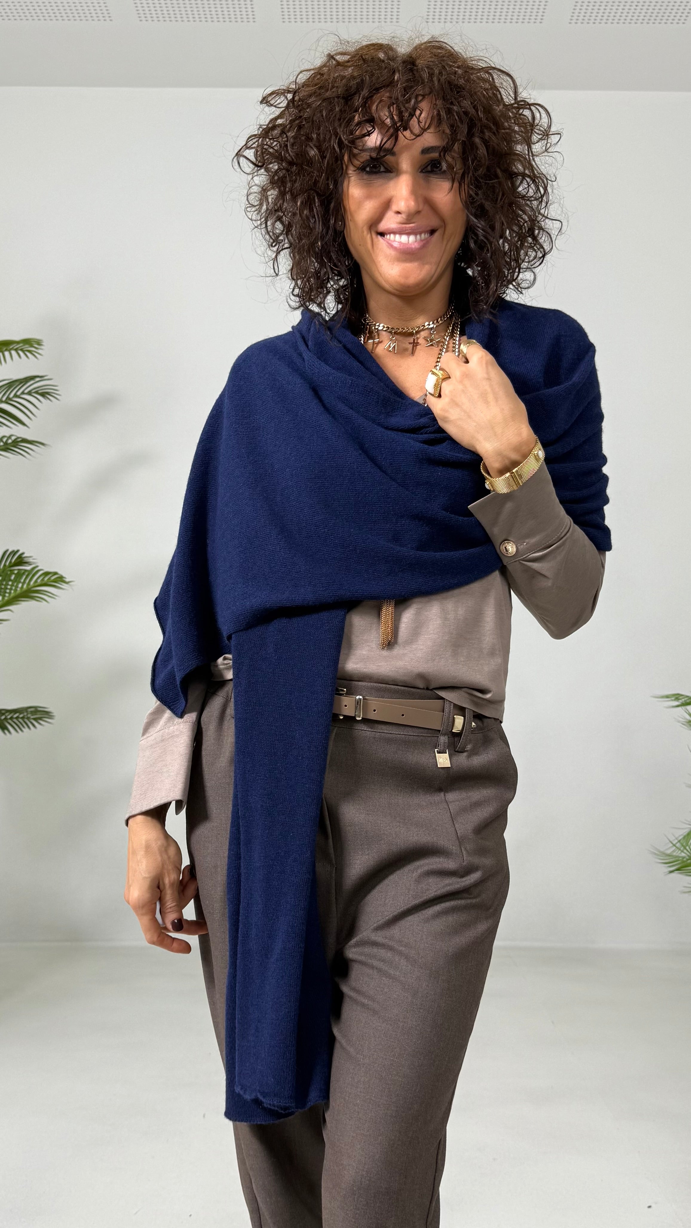 SCIARPA MANTELLA RETTANGOLARE IN MISTO CASHMERE