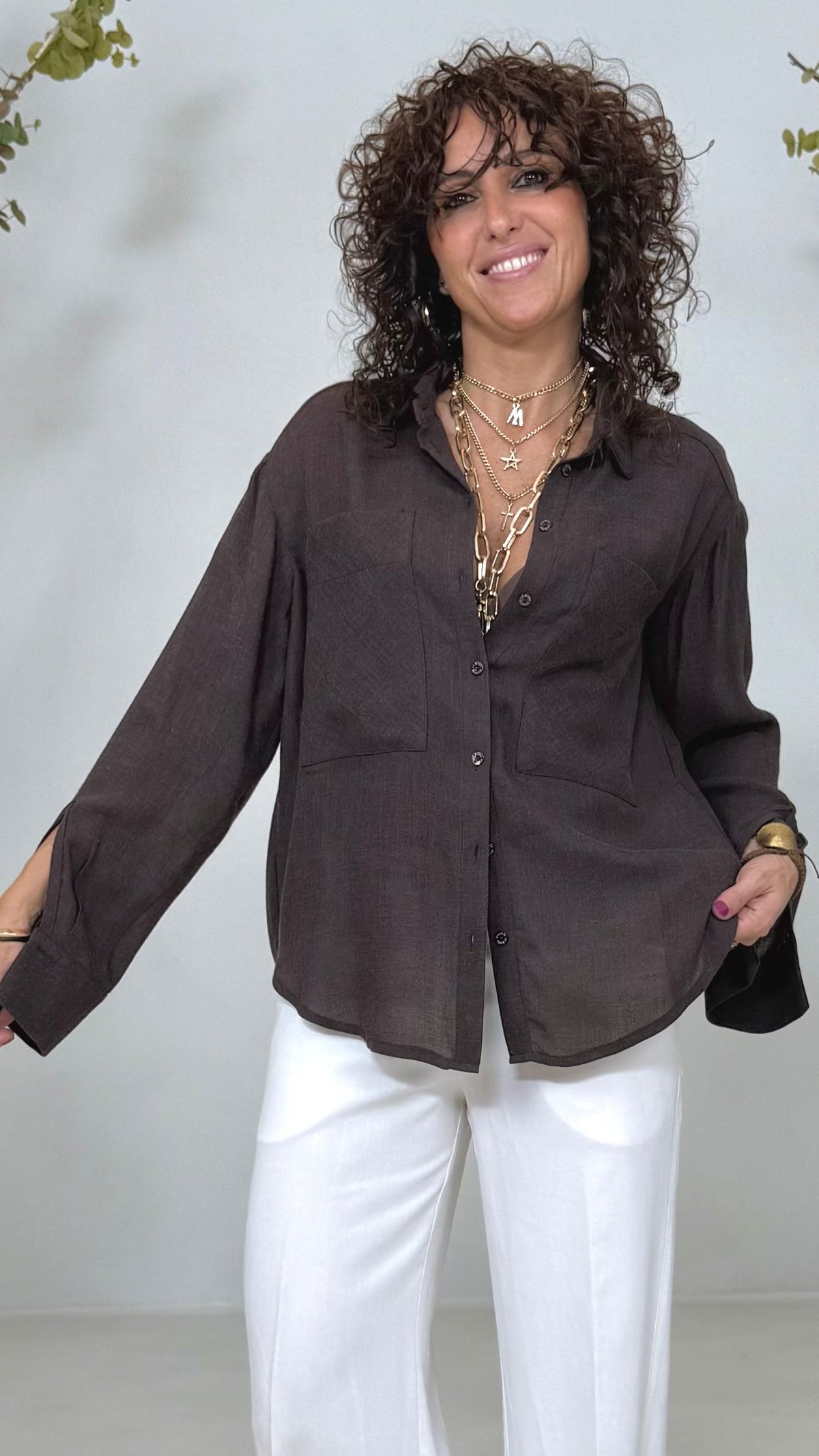CAMICIA A UOMO IN GARZA VISCOSA LANA