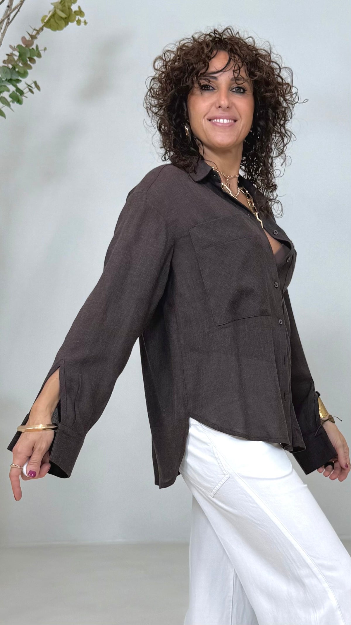 CAMICIA A UOMO IN GARZA VISCOSA LANA